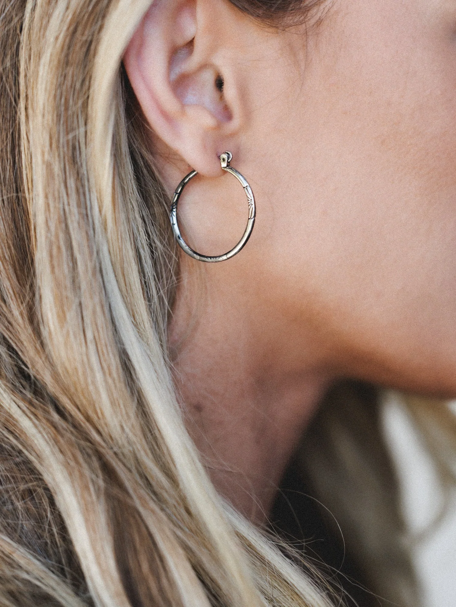 Flower Hoops - Silver - Image 2