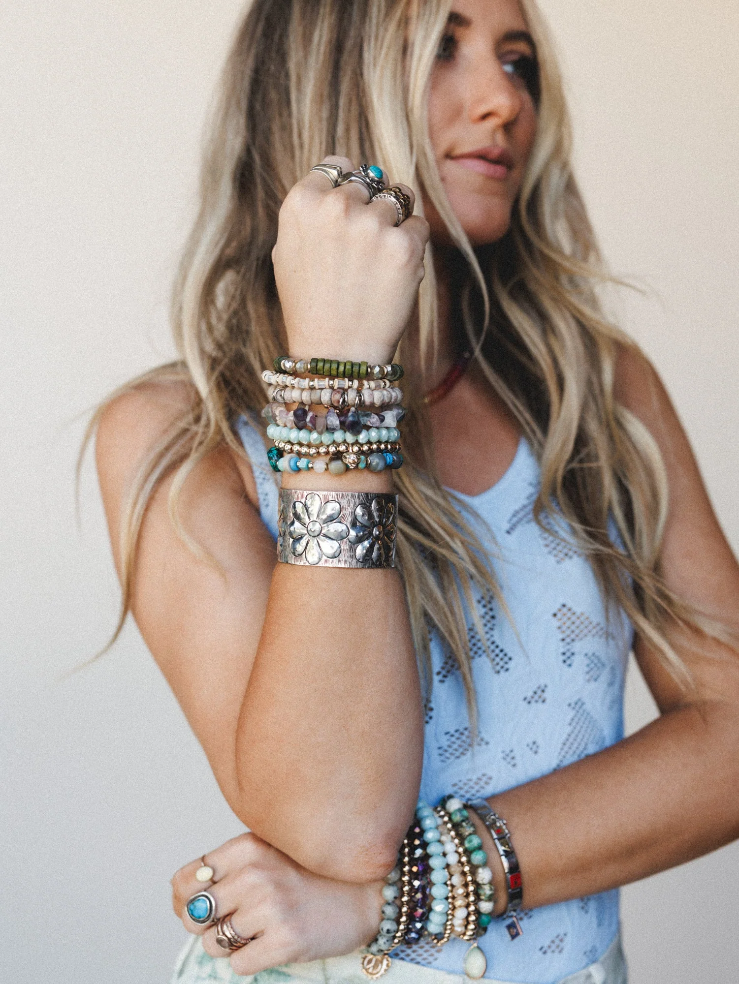Flower Power Cuff - Silver - Image 4