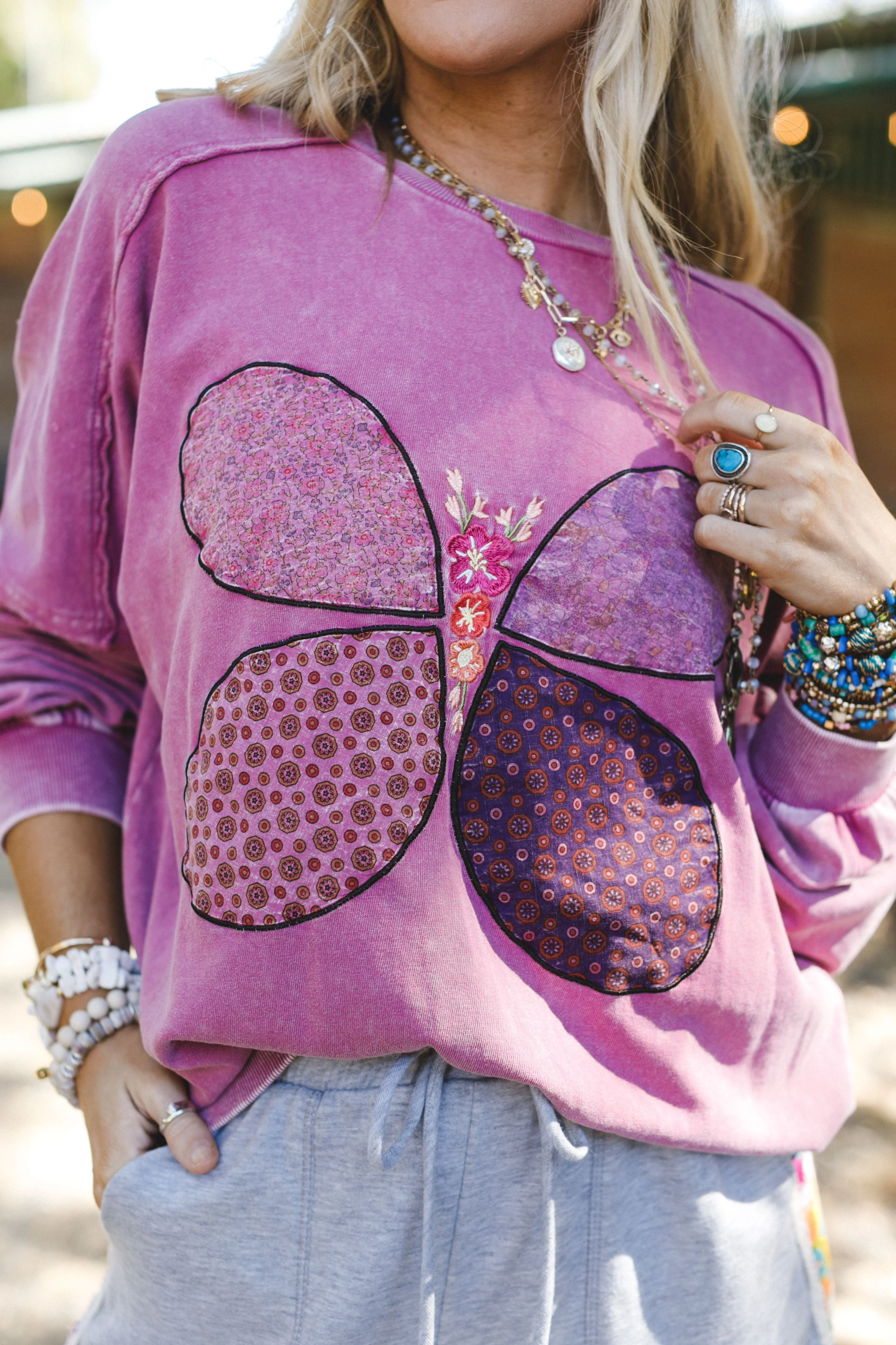 Flutterby Pullover Top - Magenta - Image 2