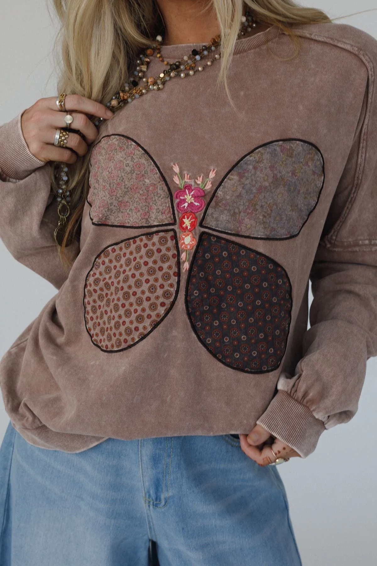 Flutterby Pullover Top - Mocha - Image 2
