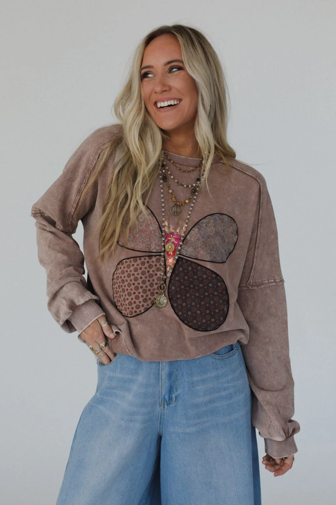 Flutterby Pullover Top - Mocha - Image 3
