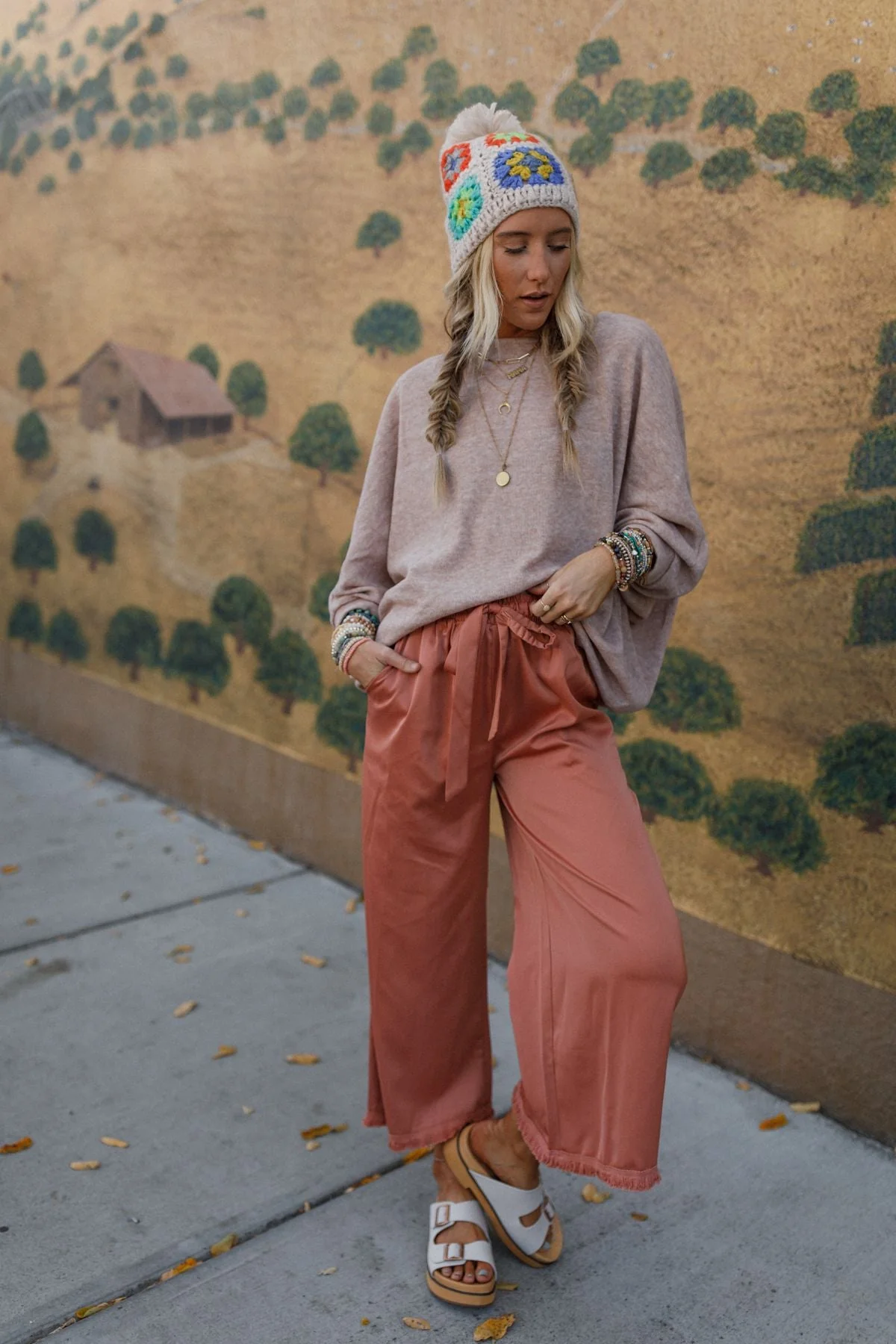 The Nest Fly With Me Batwing Sleeve Knit Sweater - Sand - Image 4
