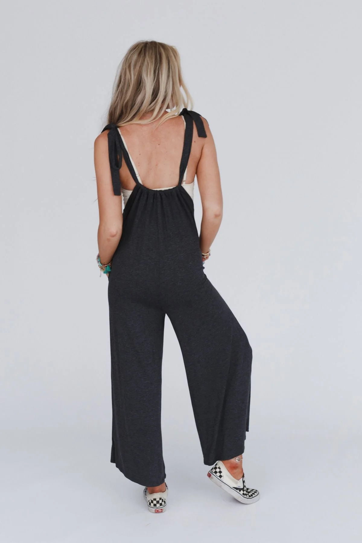 The Nest Forever Relaxed Gathered Jumpsuit - Charcoal - Image 9
