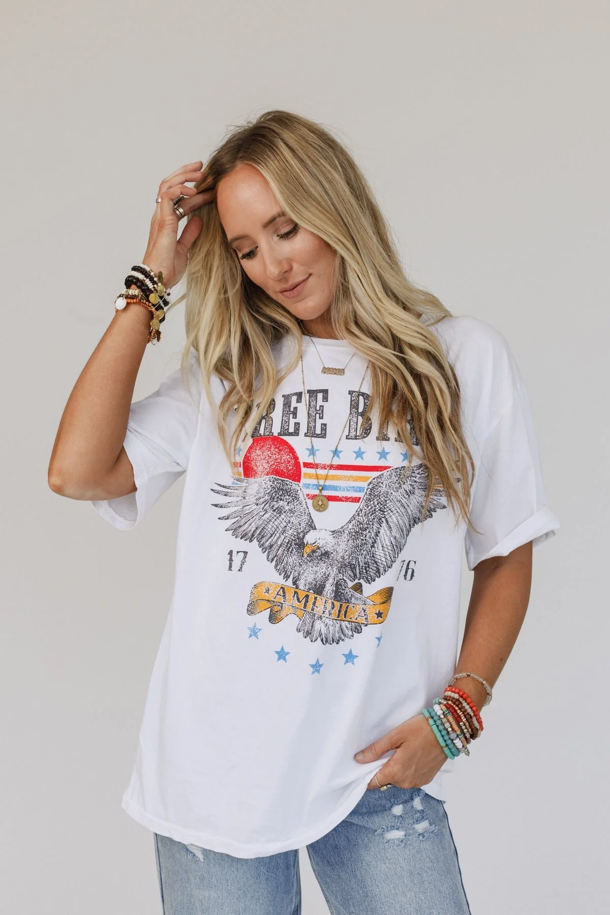 Free Bird America Graphic Tee - White - Image 6