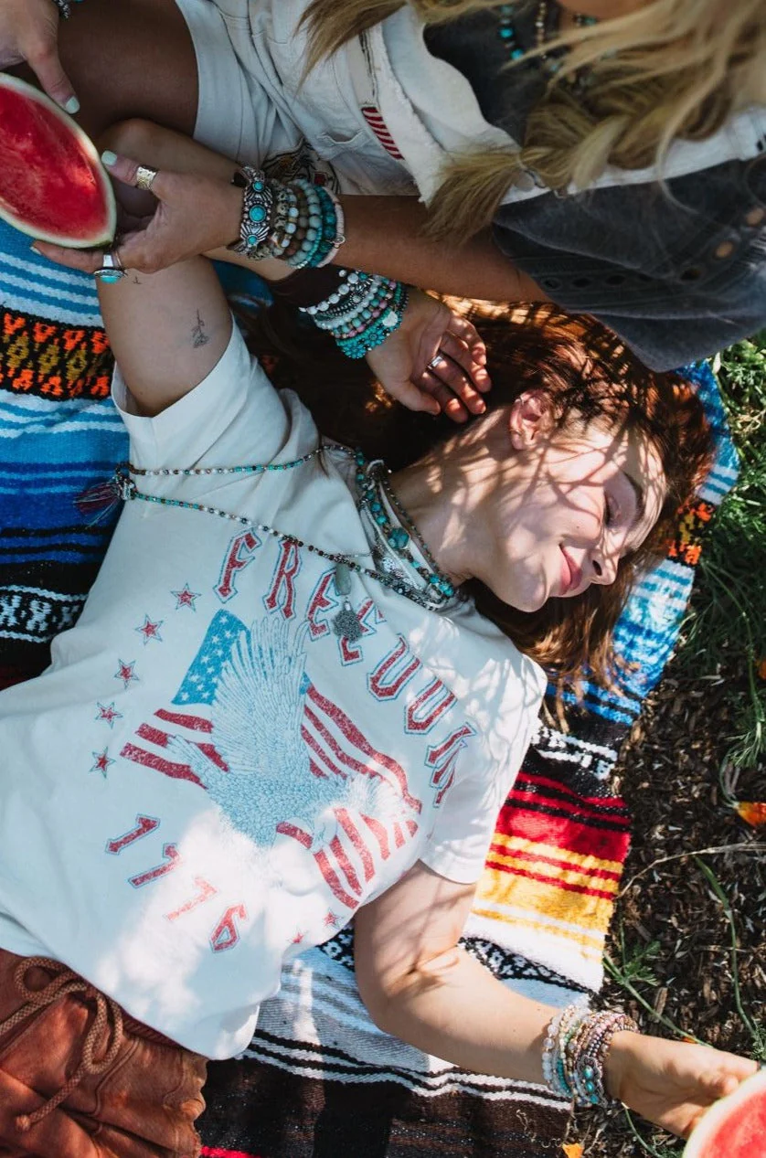 Freedom Eagle Graphic Tee - Ivory - Pre Order