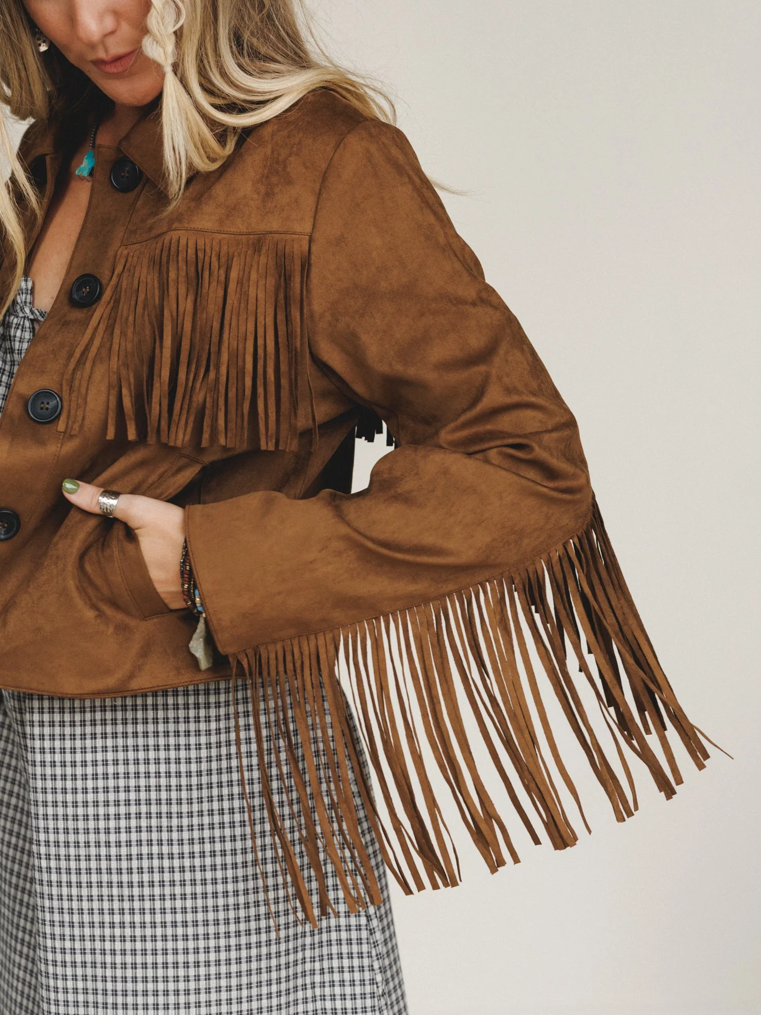 Fringe Theory Suede Jacket - Camel - Image 3