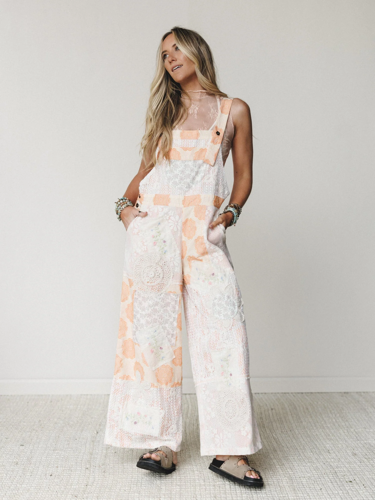 Fruit Fields And Forests Jumpsuit - Orange Striped