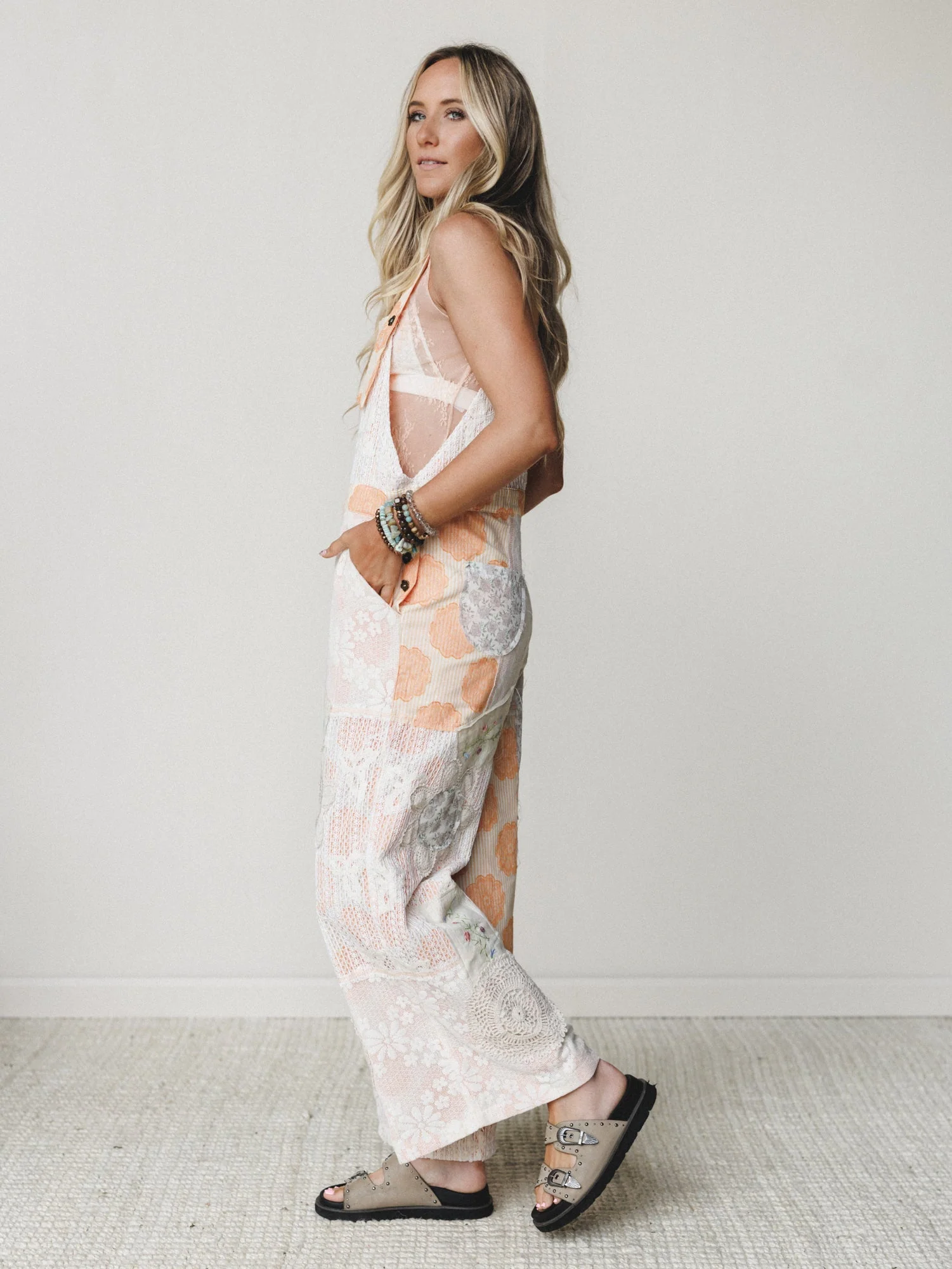 Fruit Fields And Forests Jumpsuit - Orange Striped - Image 3