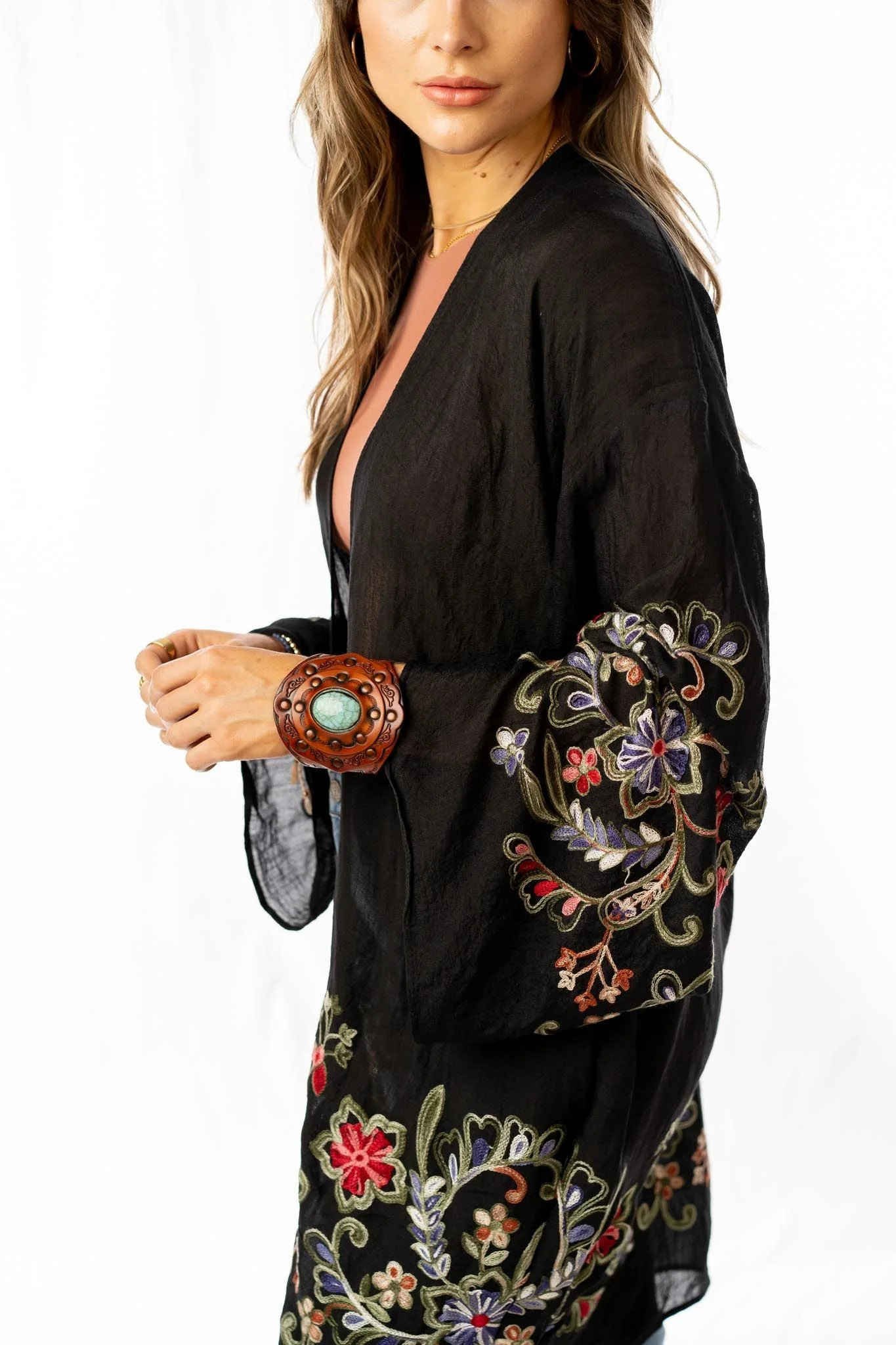 Fun In Florals Kimono - Black - Image 6