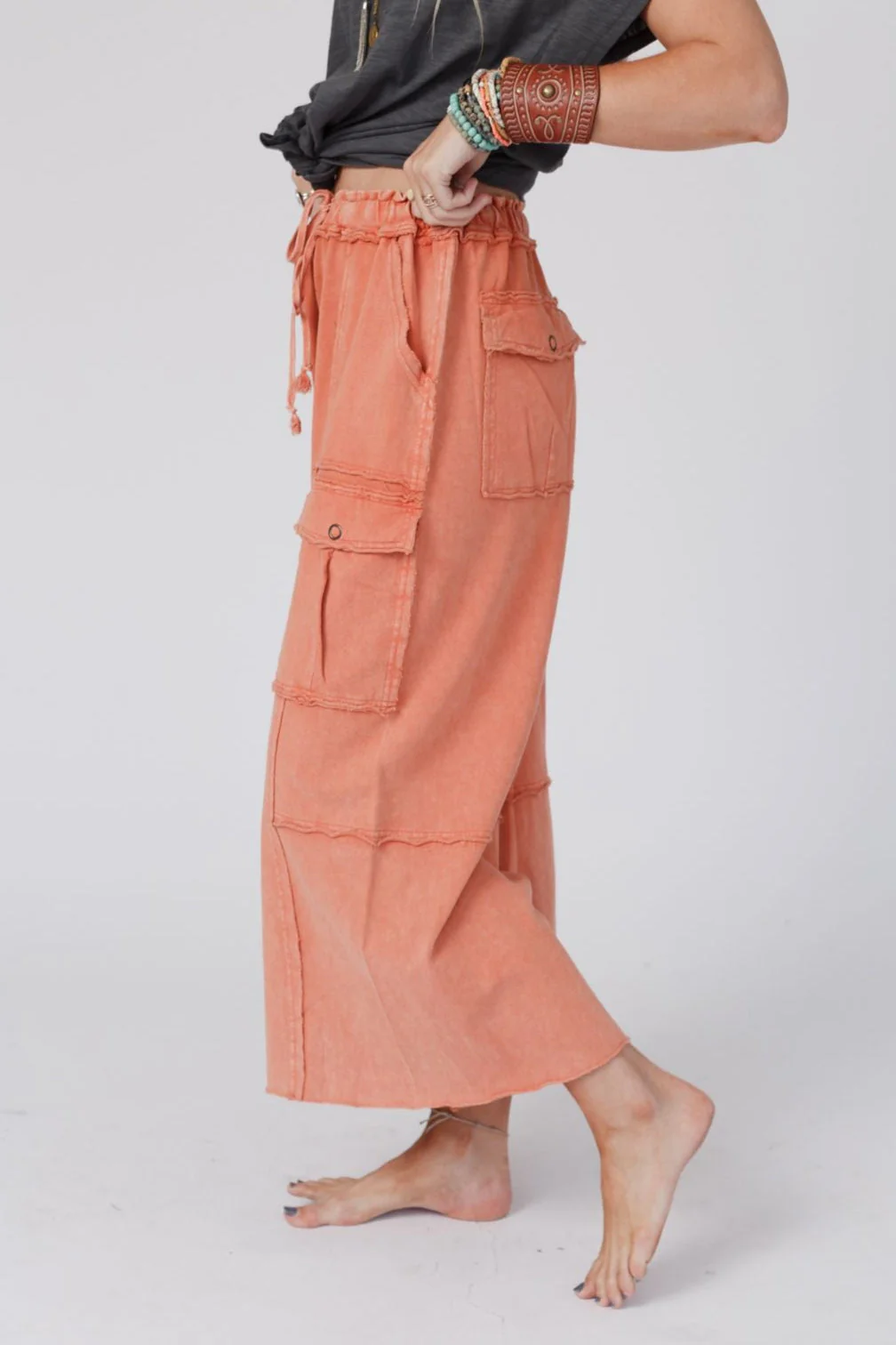 Game On Cargo Wide Leg Pant - Faded Rust - Image 5