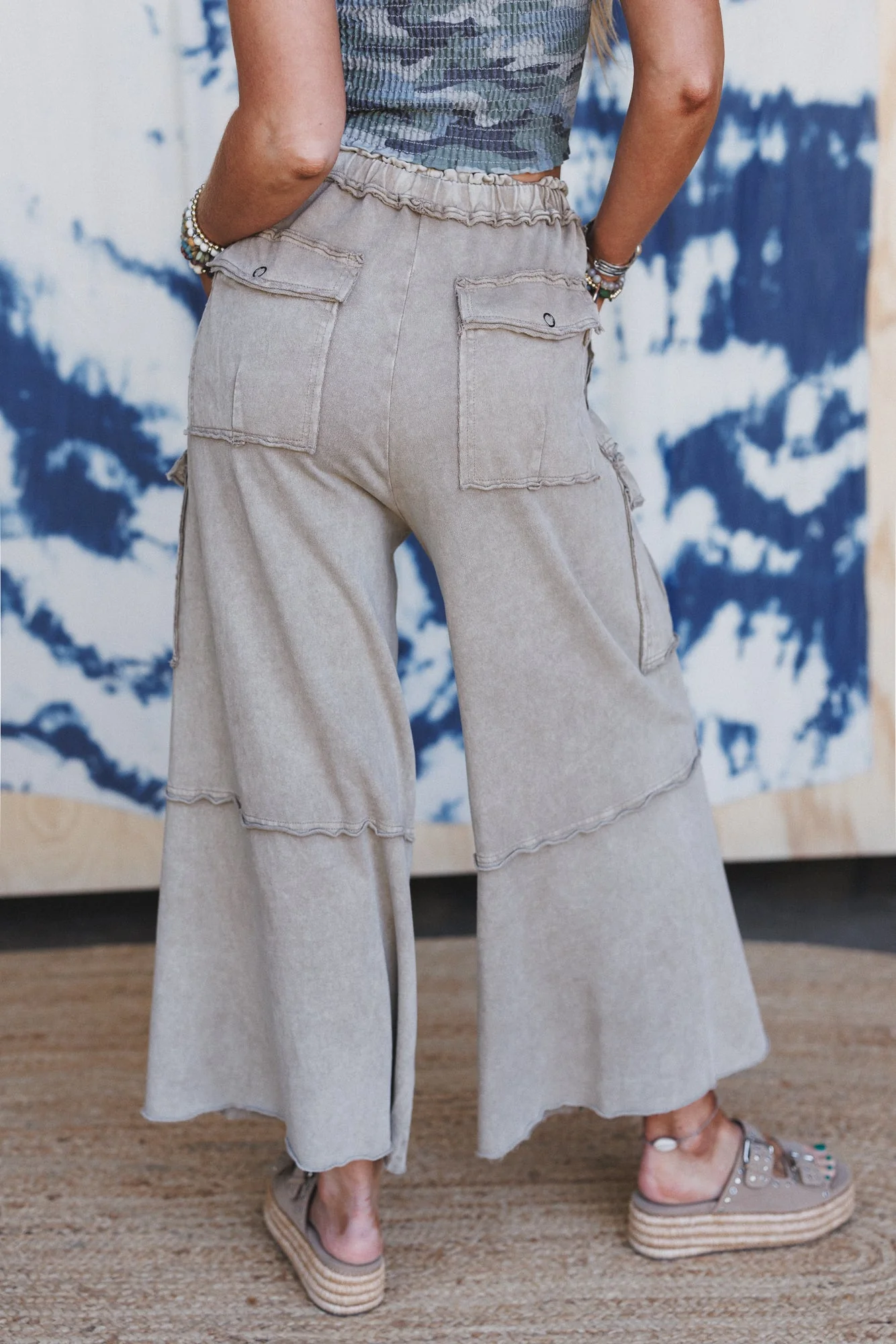 Game On Cargo Wide Leg Pant - Mocha - Image 4