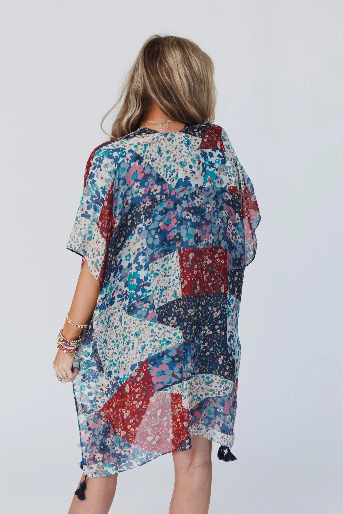 Garden Fairy Floral Kimono - Navy - Image 3