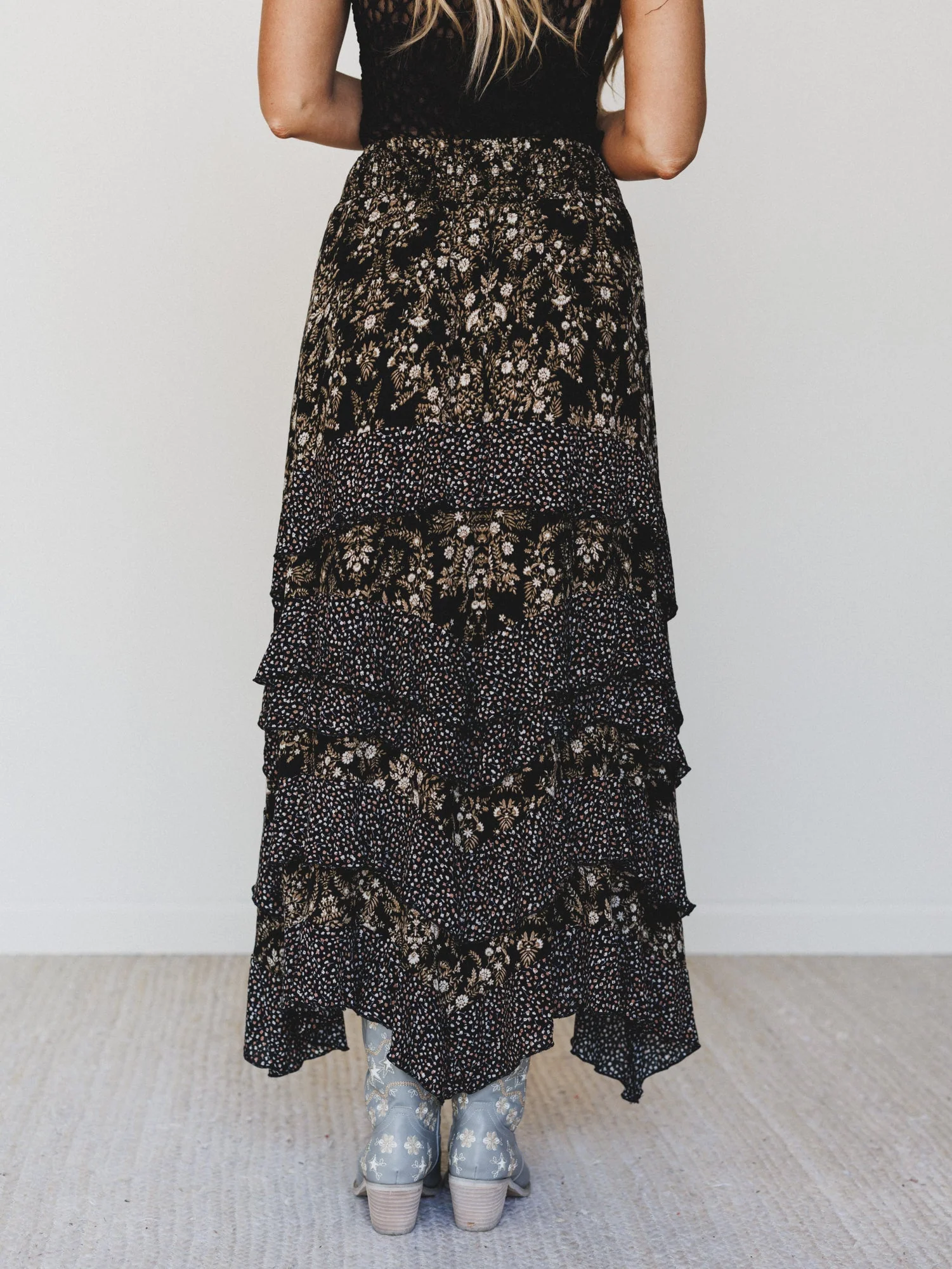 Garden of Flur Maxi Skirt - Black Multi - Image 5