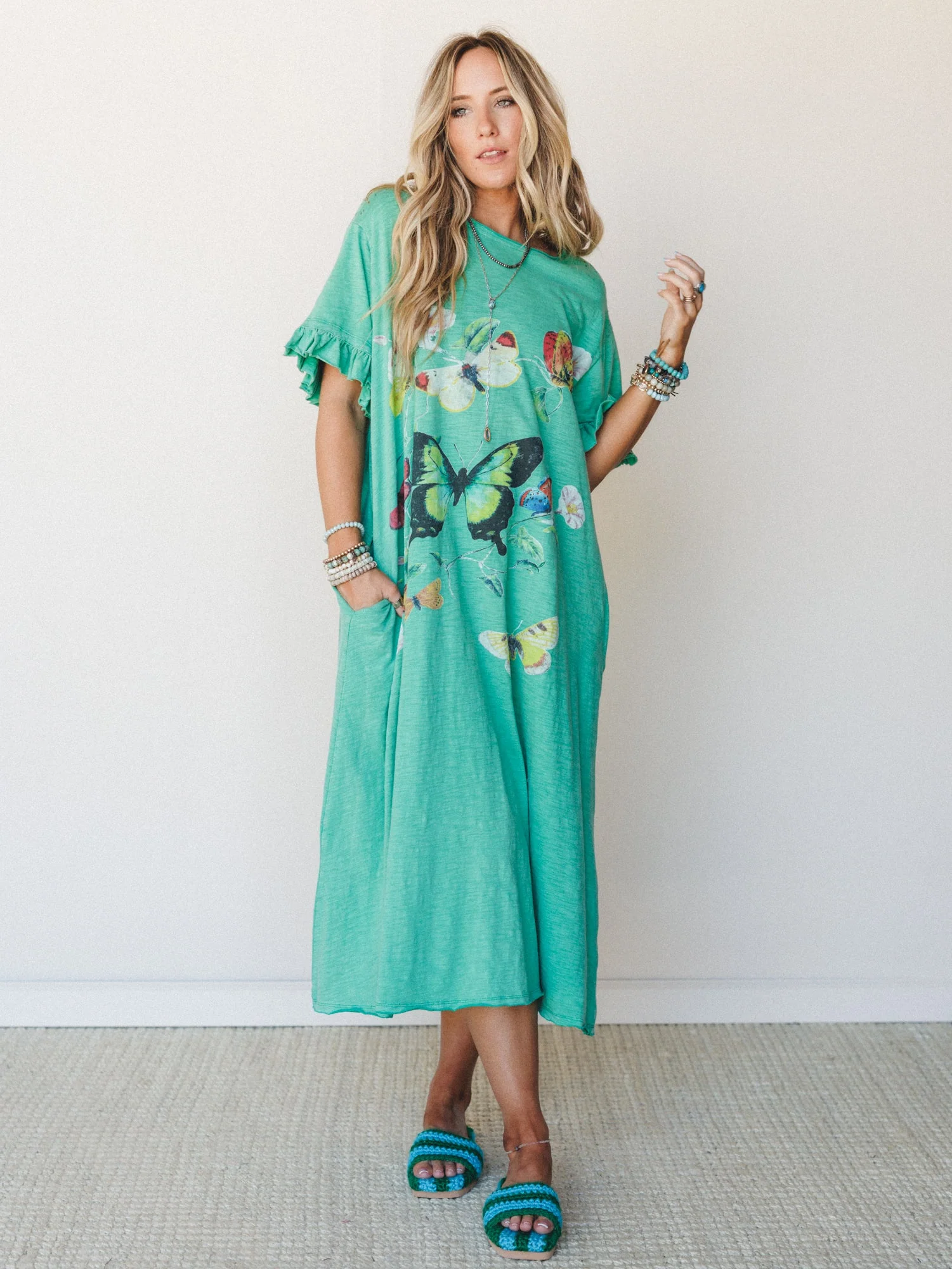 Garden Walks Maxi Dress - Green Acorn - Image 2