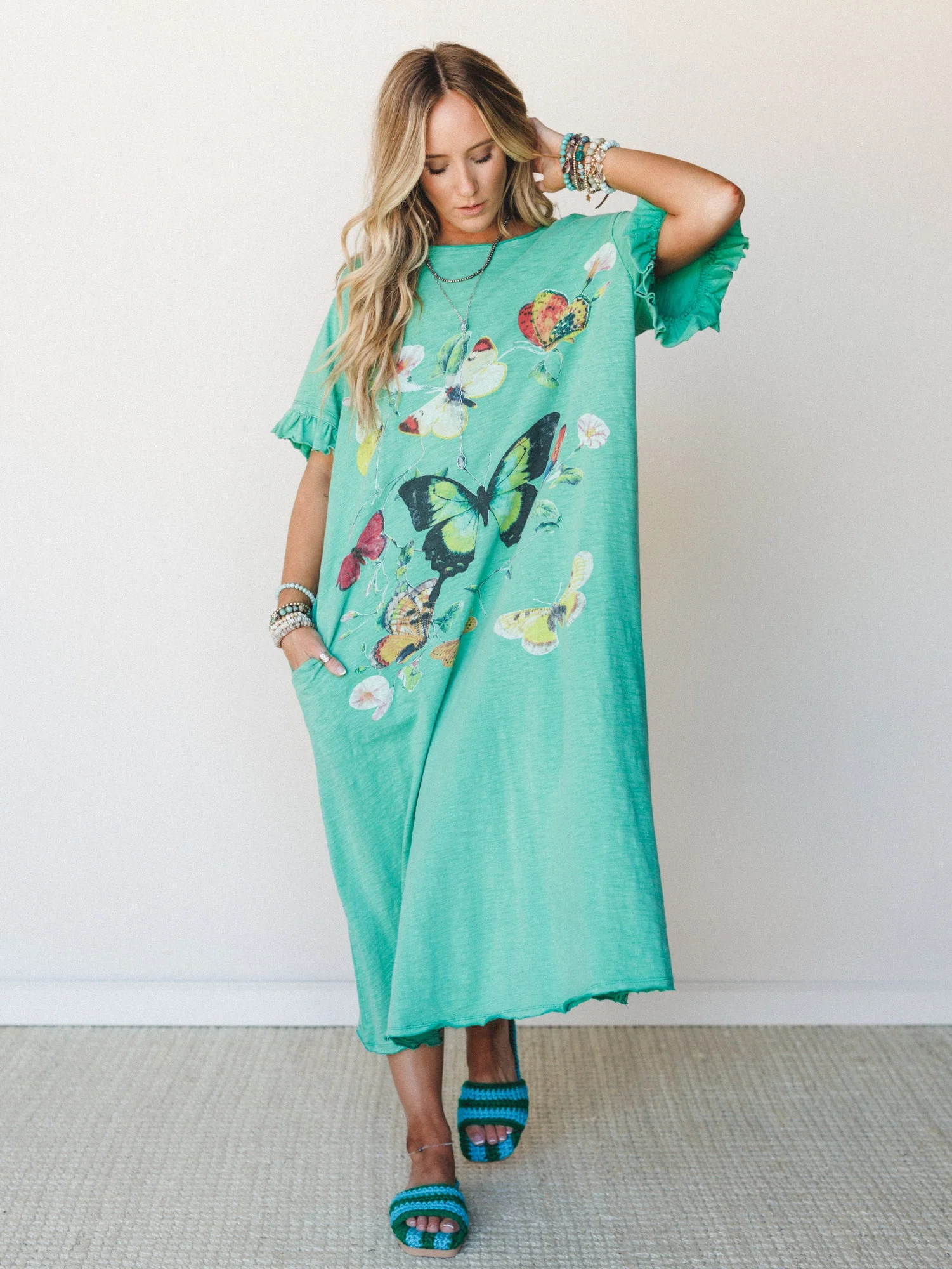Garden Walks Maxi Dress - Green Acorn - Pre Order