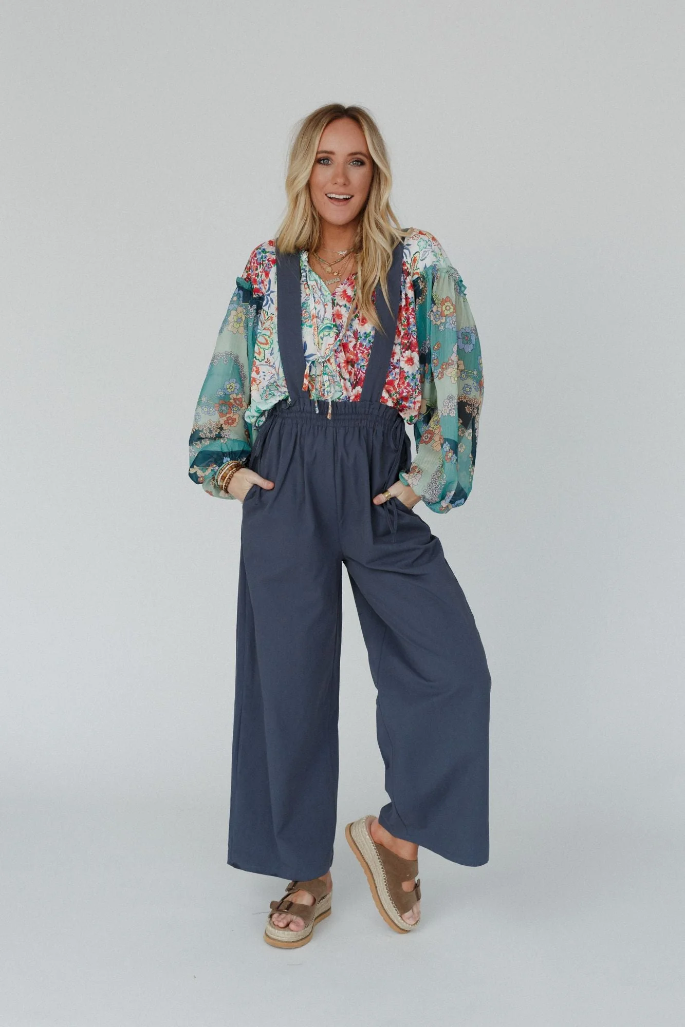 Garland Wide Leg Jumpsuit - Navy - Pre Order - Image 2