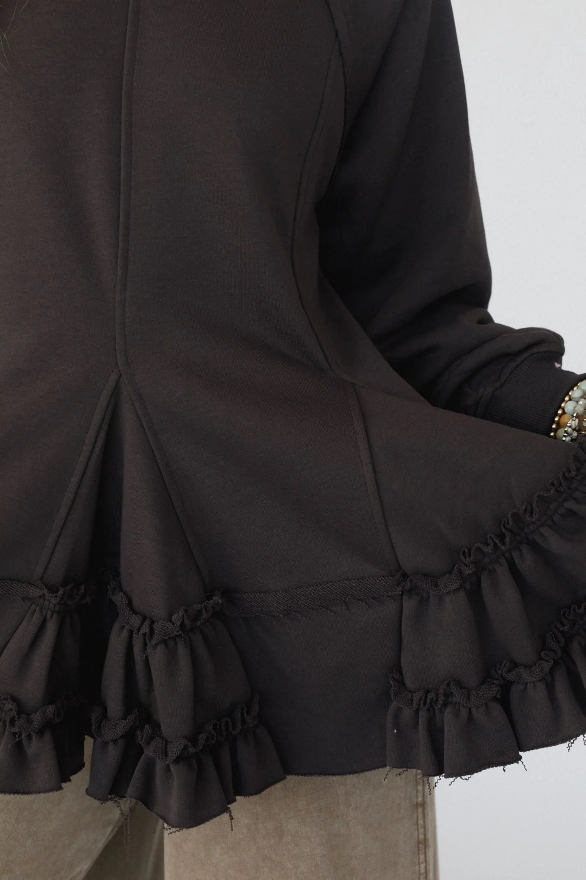 Gia Ruffled Tiered Tunic Top - Ash - Image 3
