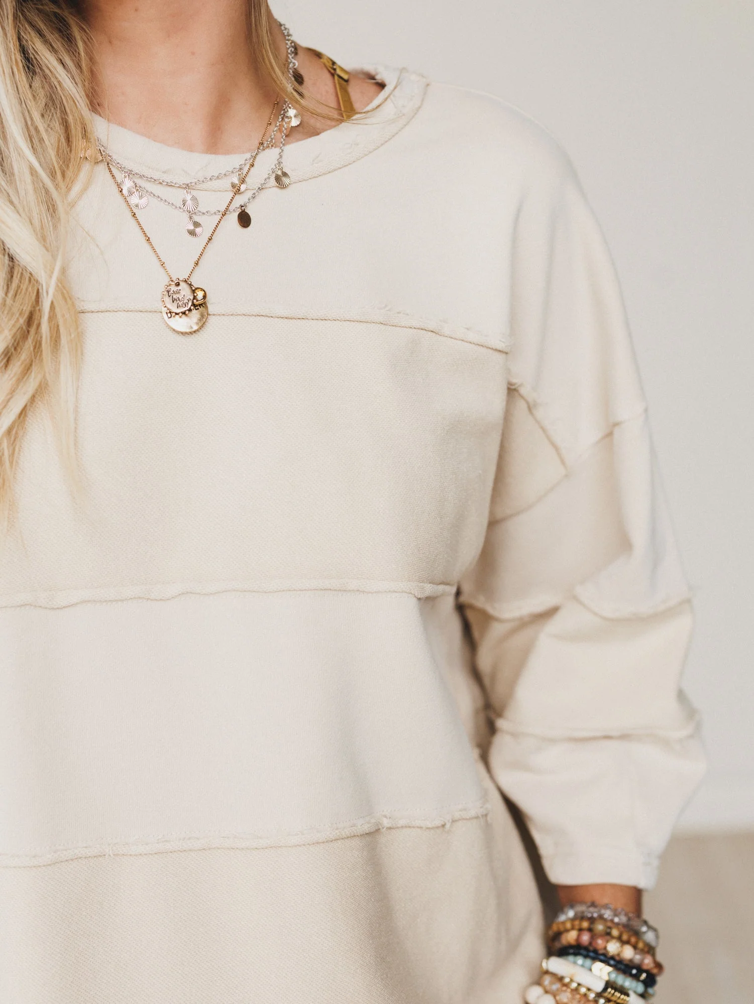 Go Lightly Terry Knit Top - Khaki - Image 2