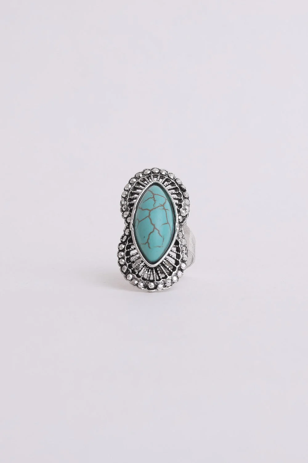 Go West Adjustable Turquoise Ring - Silver - Image 2
