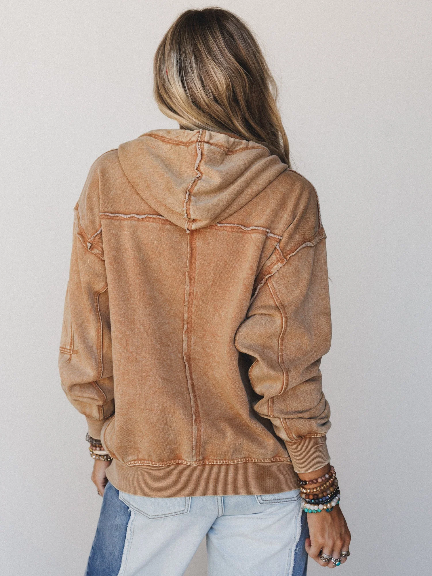 Golden Ray Zip Up Hoodie - Camel - Image 4