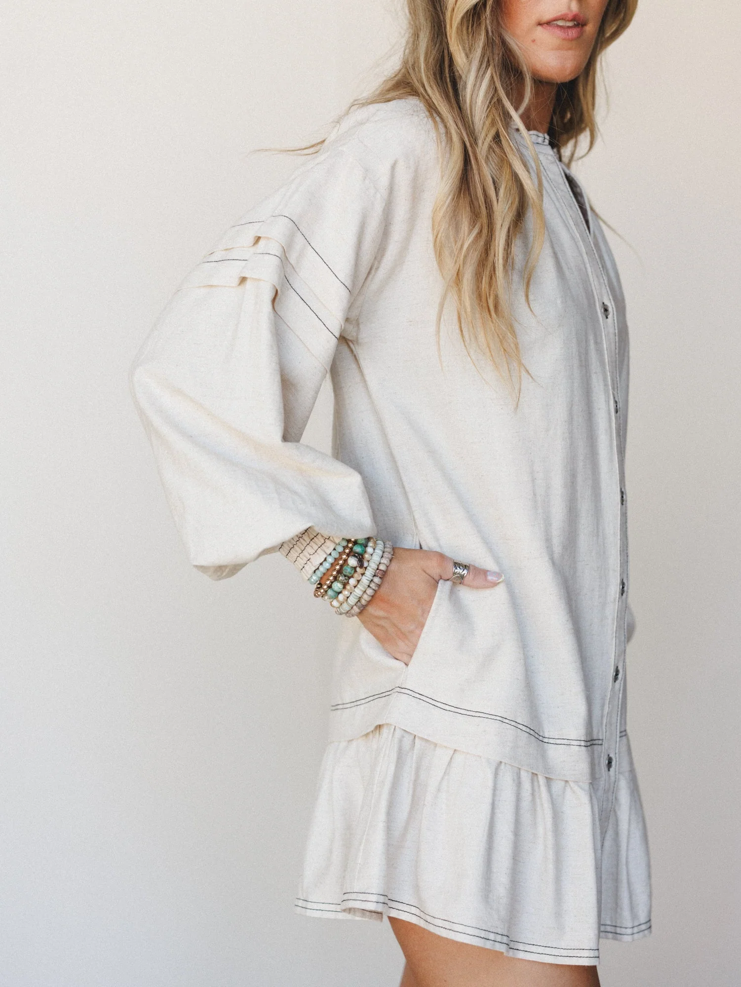 Goldie Dune Dress - Oatmeal - Image 4