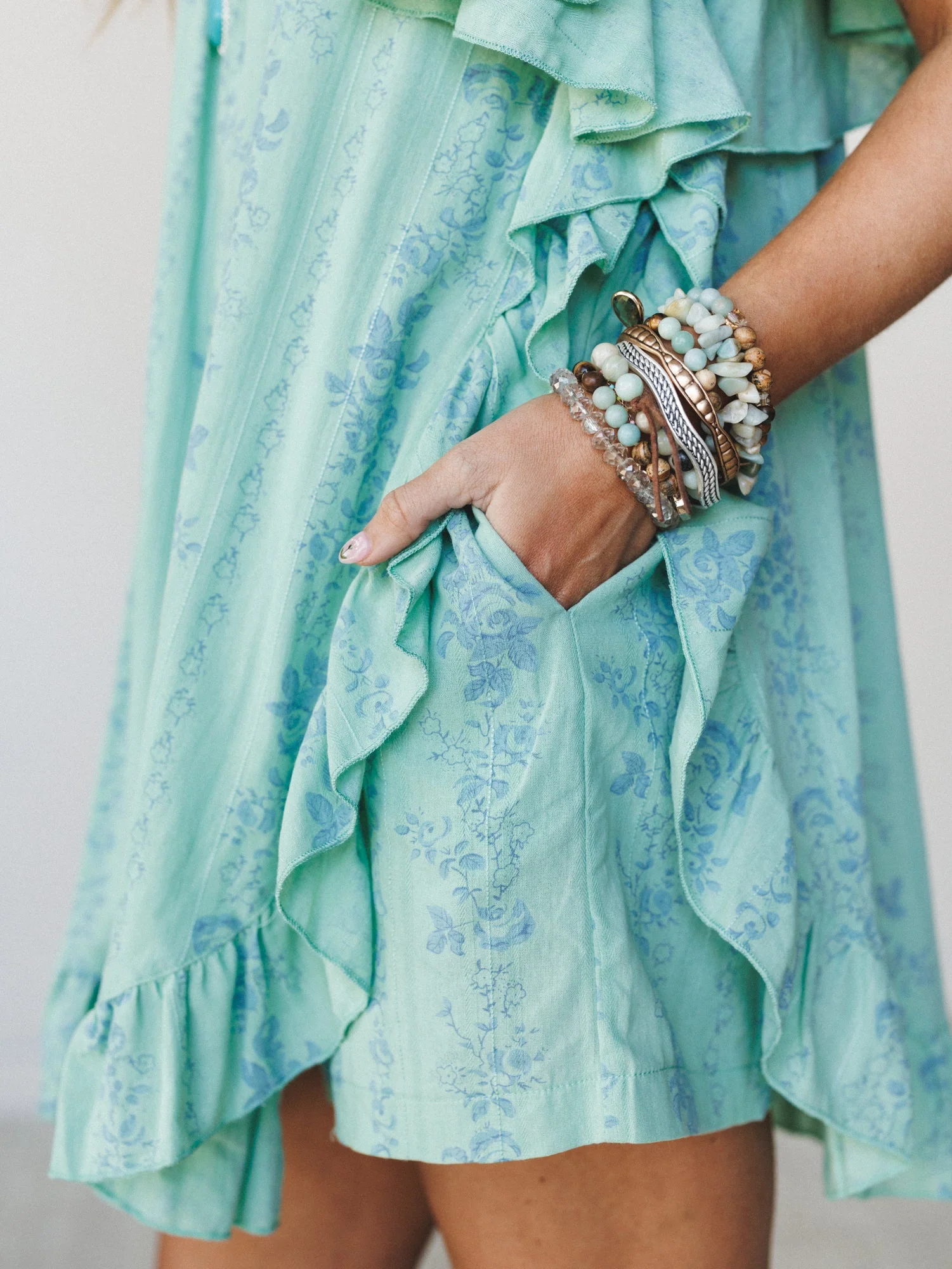 Goldie Floral Romper - Sage - Image 4
