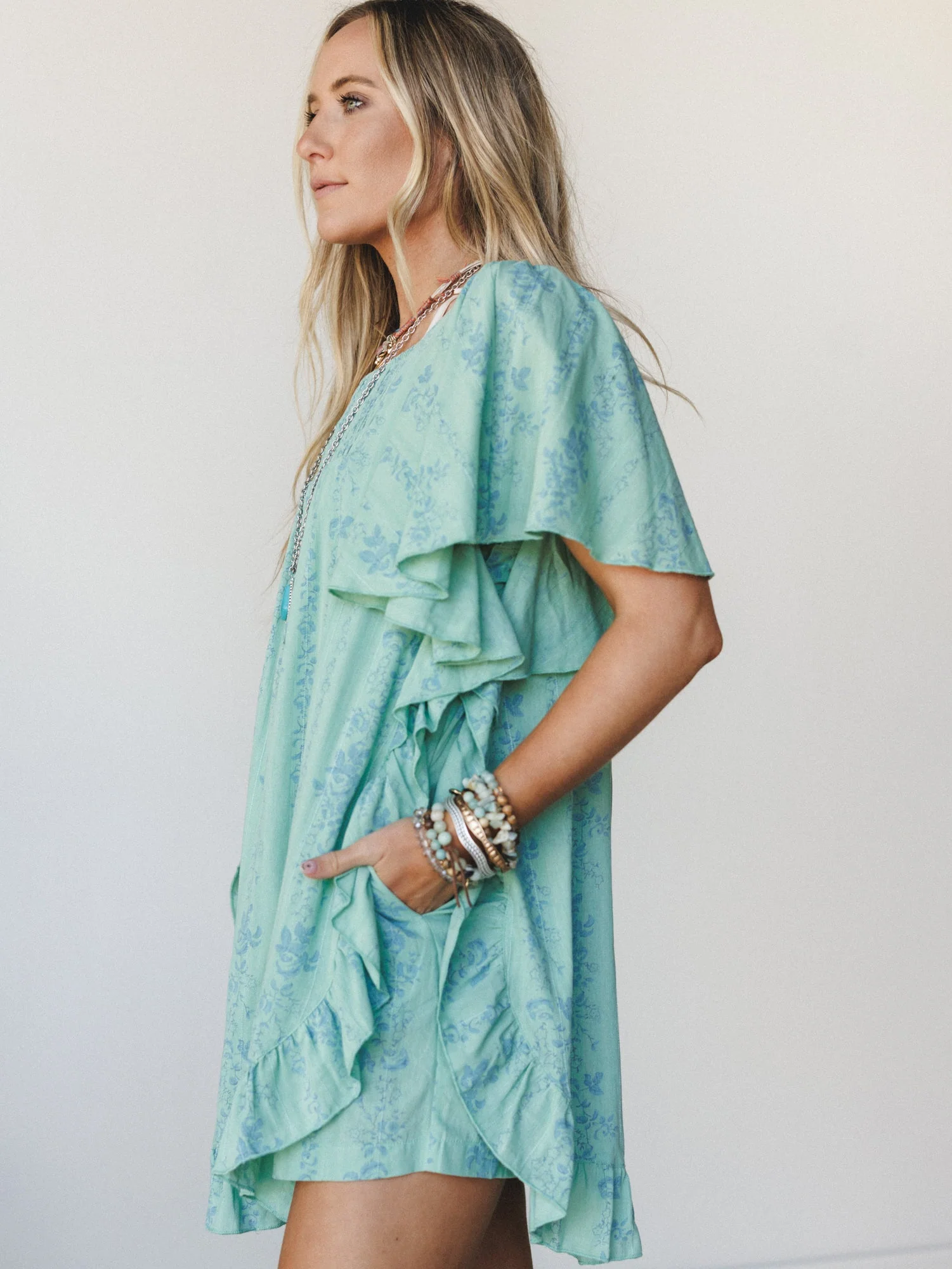 Goldie Floral Romper - Sage - Image 6