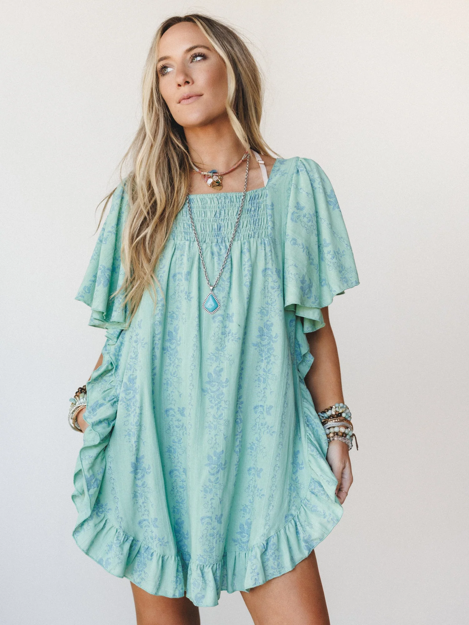 Goldie Floral Romper - Sage - Image 7