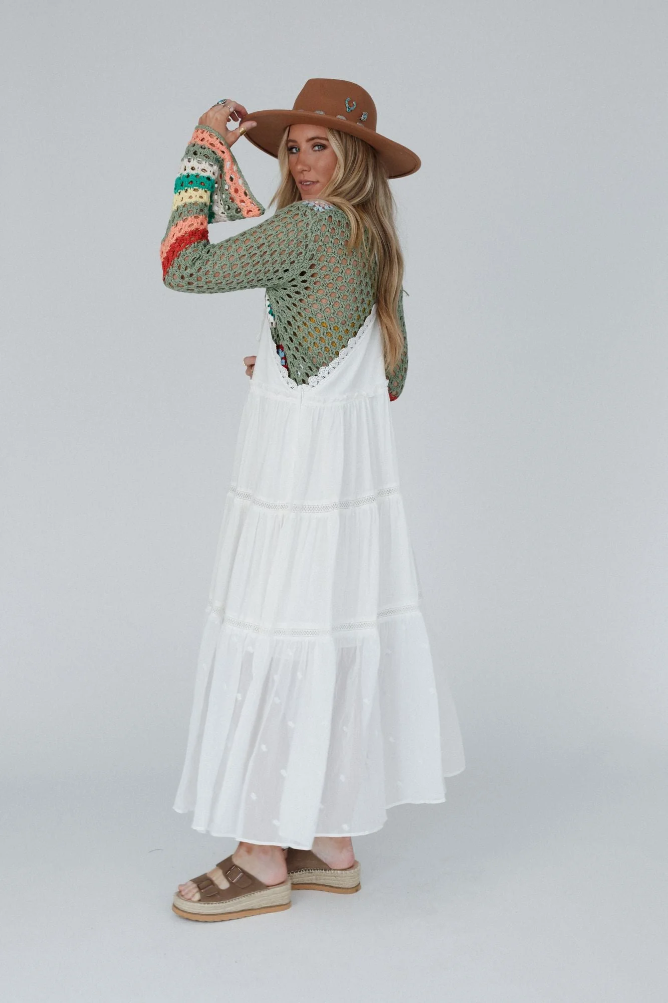 Green Paths Overall Dress - Off White - Image 5