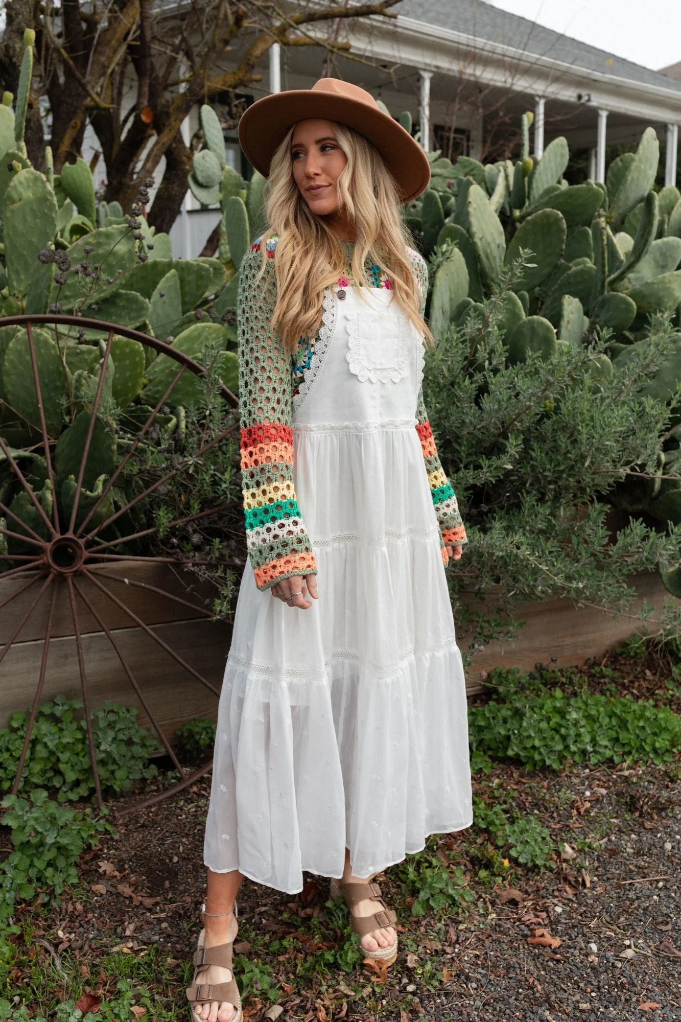 Green Paths Overall Dress - Off White - Image 8