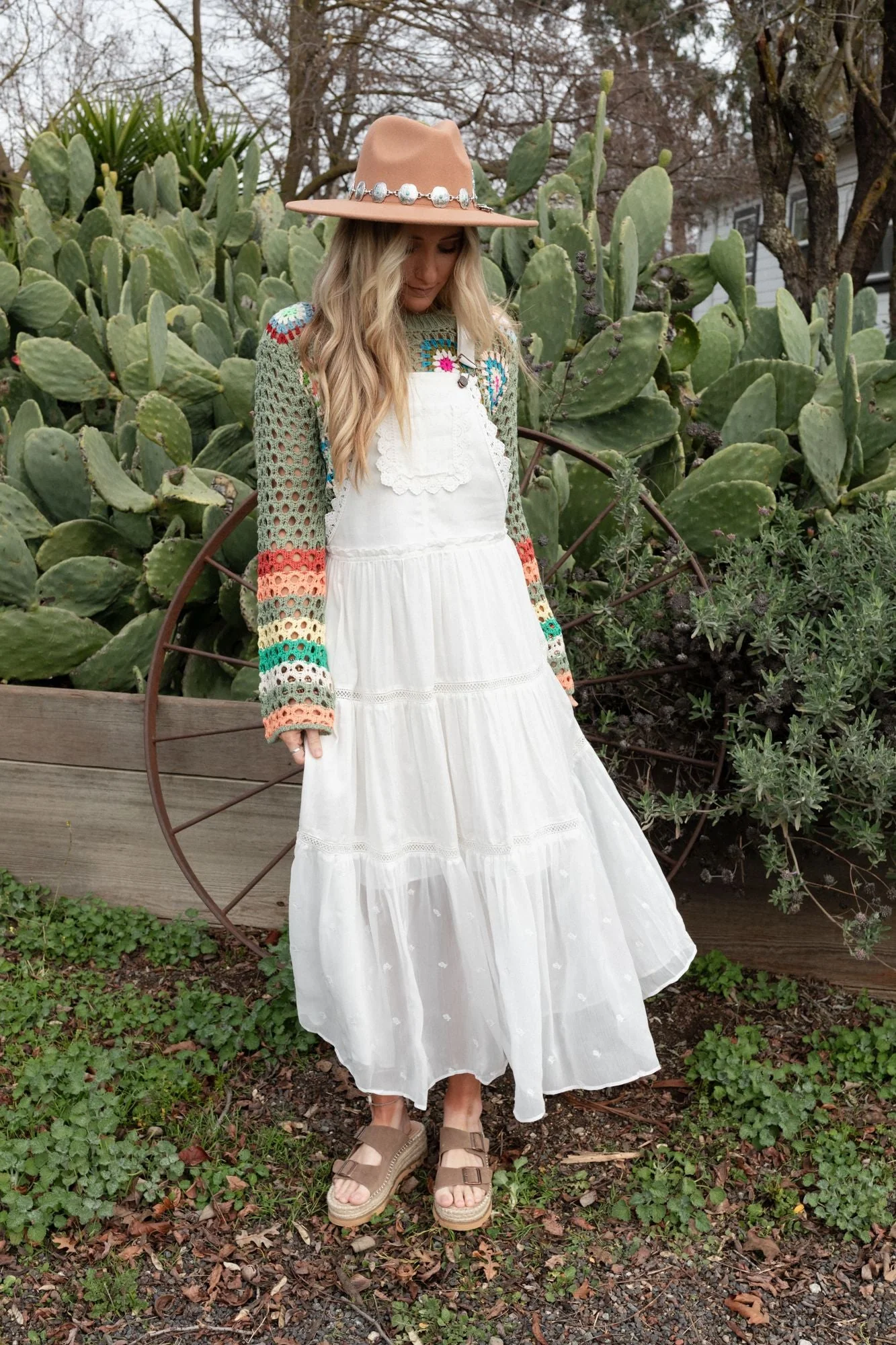 Green Paths Overall Dress - Off White - Image 9
