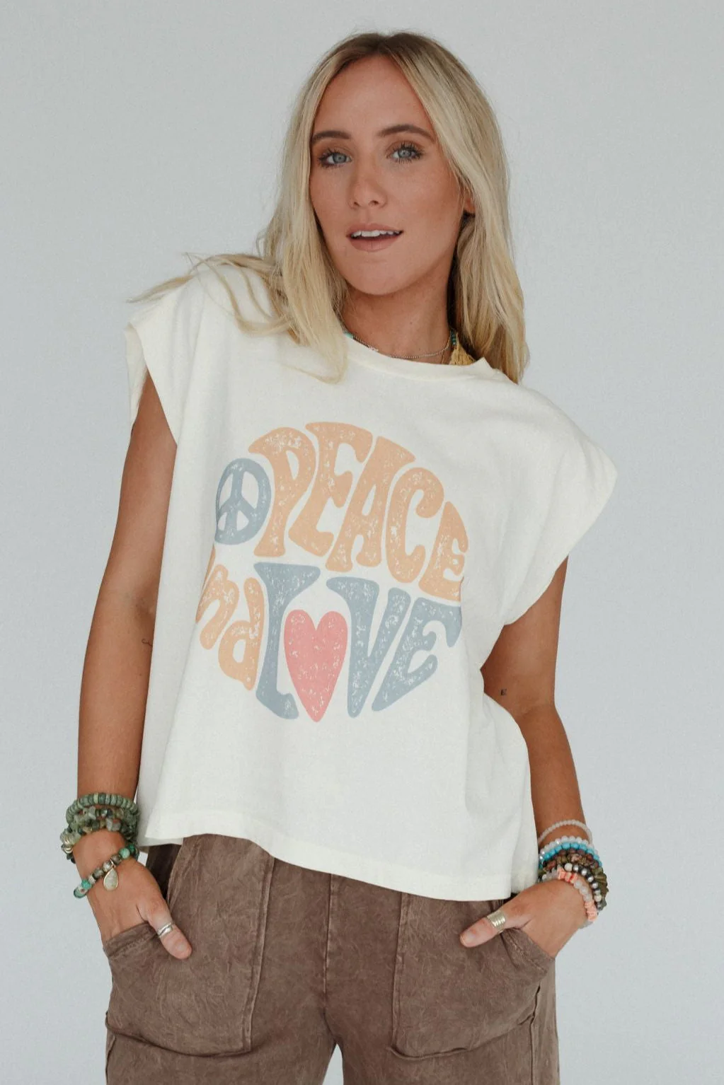 The Nest Groovy Love Graphic Top - Cream - Image 3