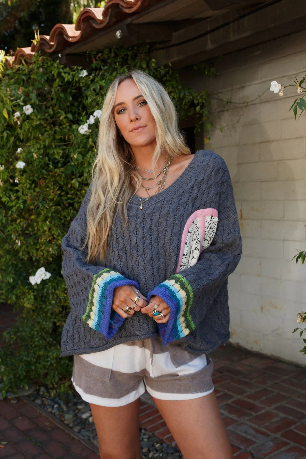 Harmony Peace Patch Sweater - Charcoal - Image 9