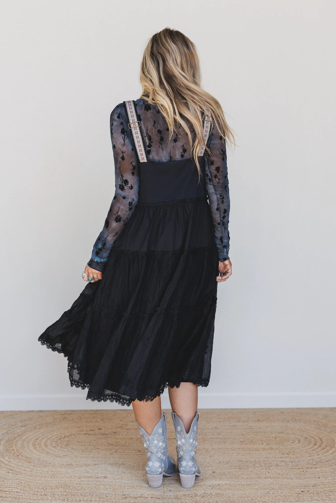 Harvest Haze Overalls Dress - Black - Image 6