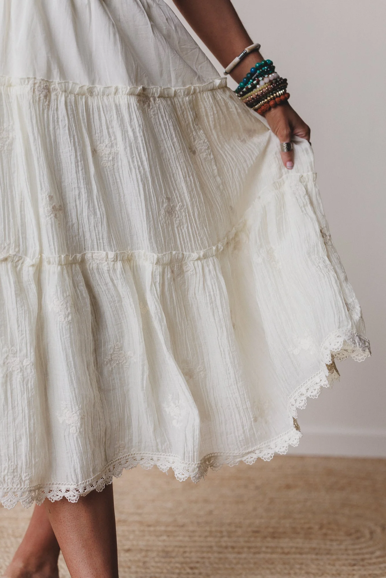 Harvest Haze Overalls Dress - Cream - Image 3