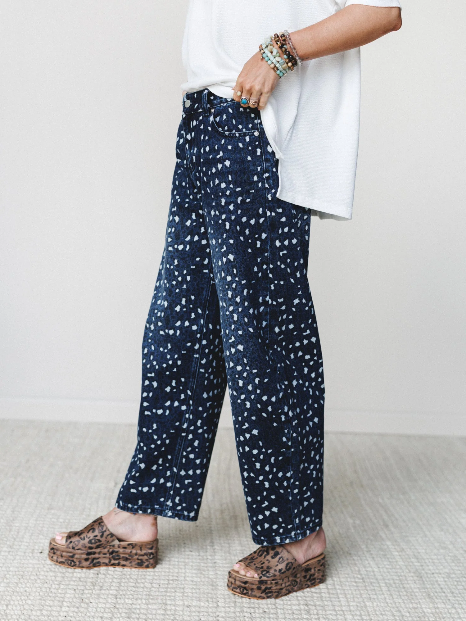 Heart of the Wild Jeans - Navy Leopard - Image 2