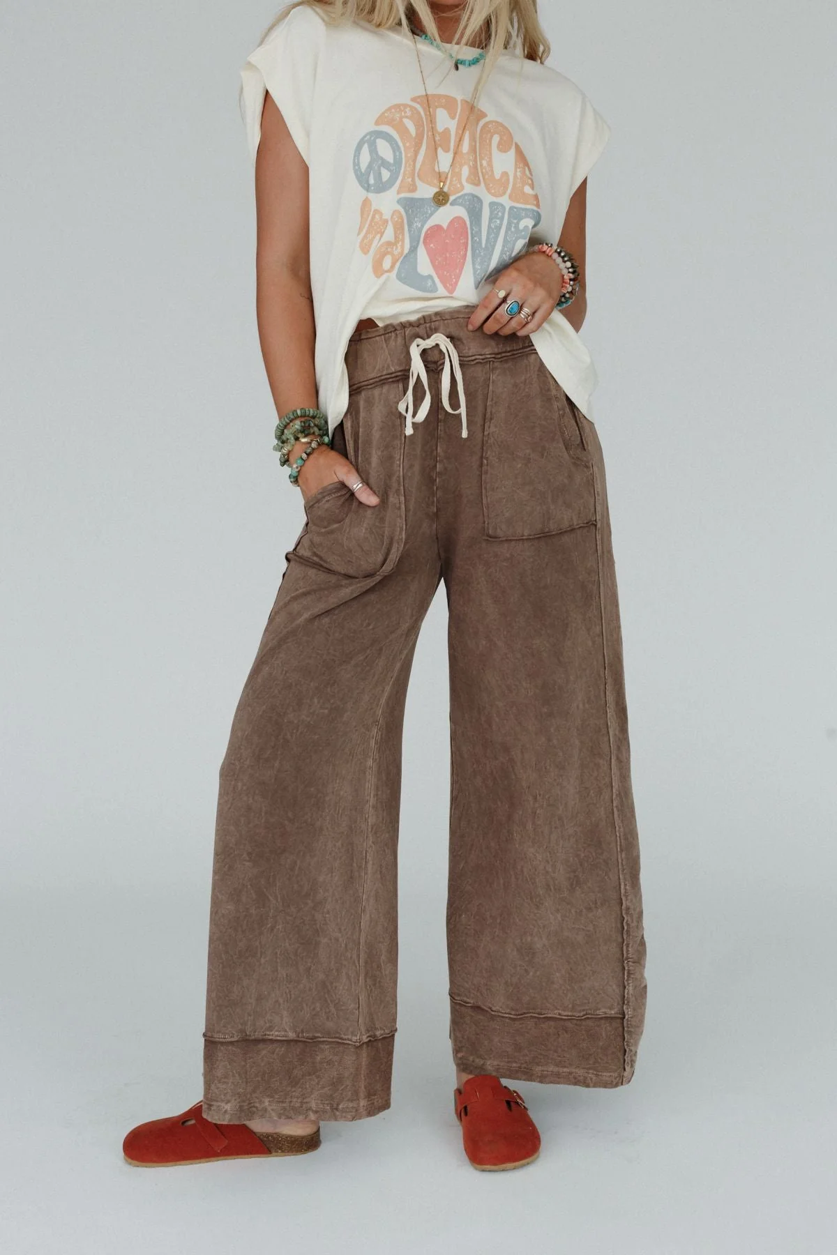 The Nest Heaven Sent Wide Leg Pant - Mocha - Image 2
