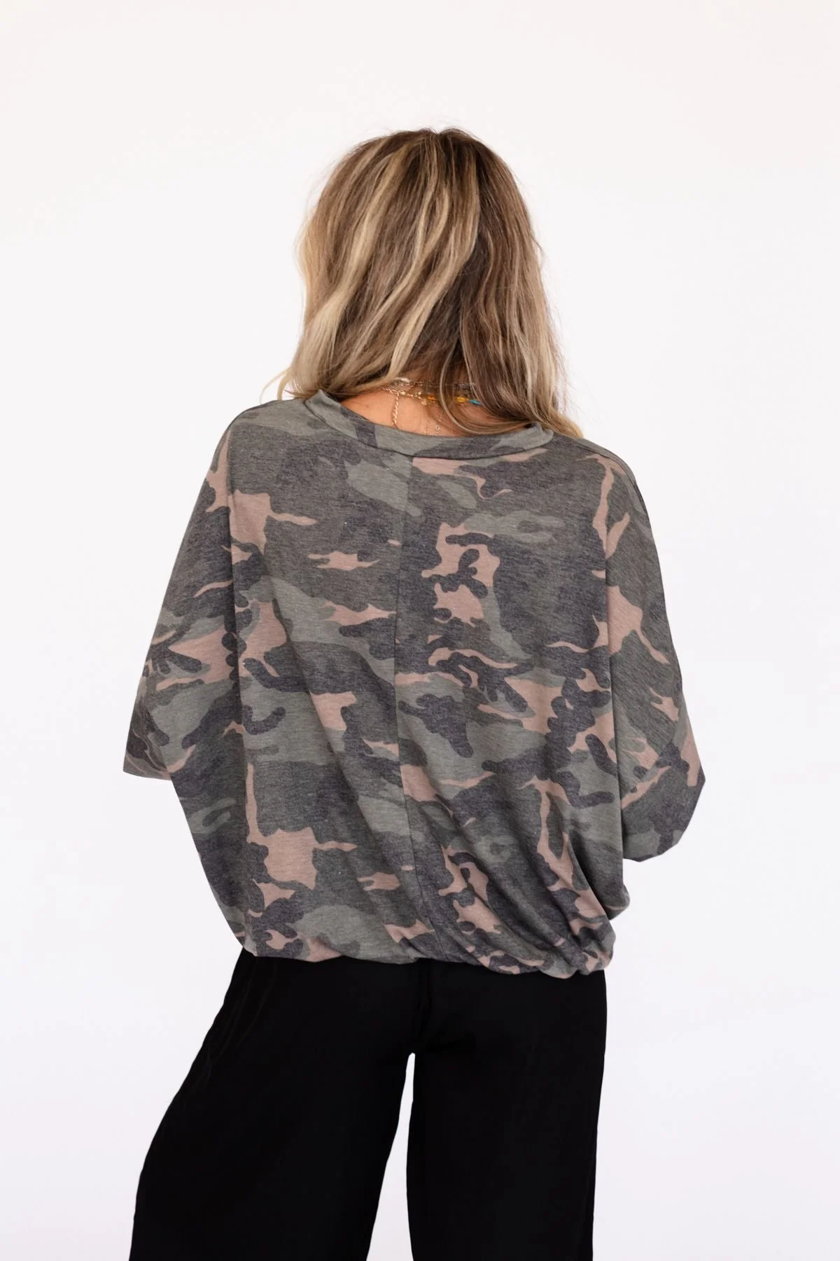 Here For Camo Top - Olive - Pre Order - Image 3
