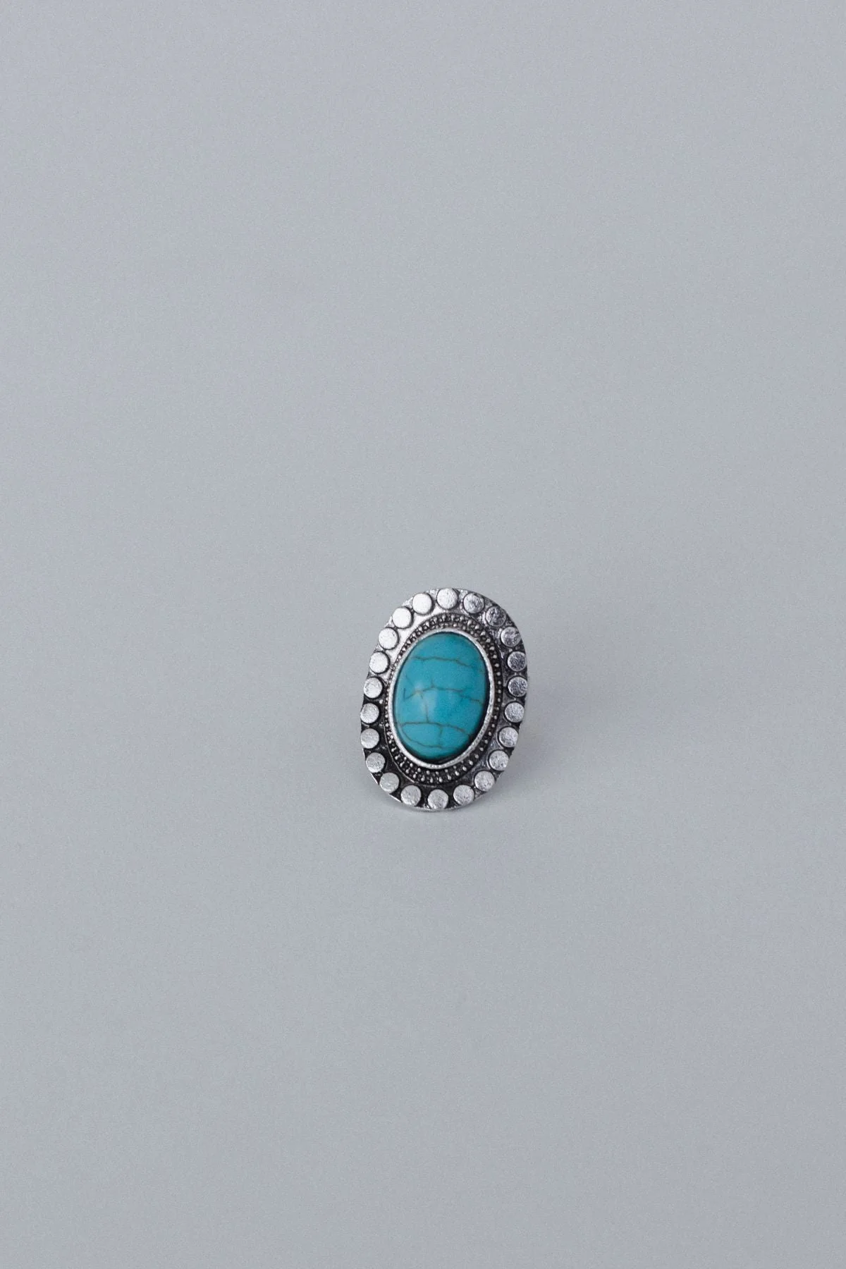 Hidden Beach Adjustable Turquoise Ring - Silver - Image 3