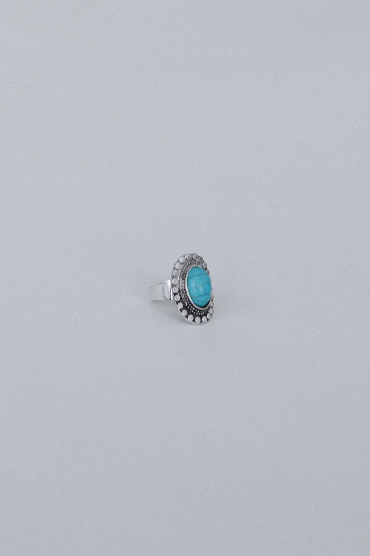Hidden Beach Adjustable Turquoise Ring - Silver - Image 4