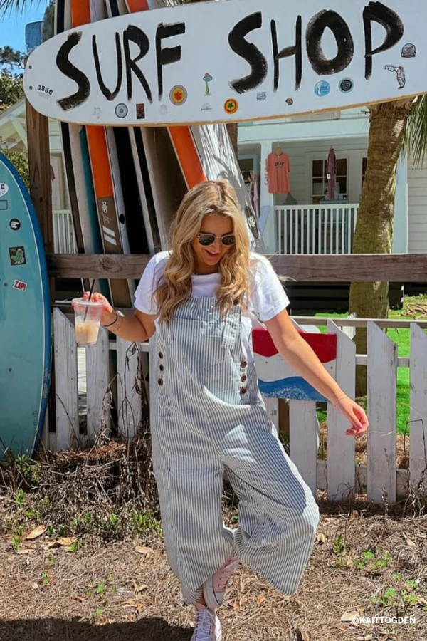 High Hopes Denim Overalls - Denim Stripe - Pre Order