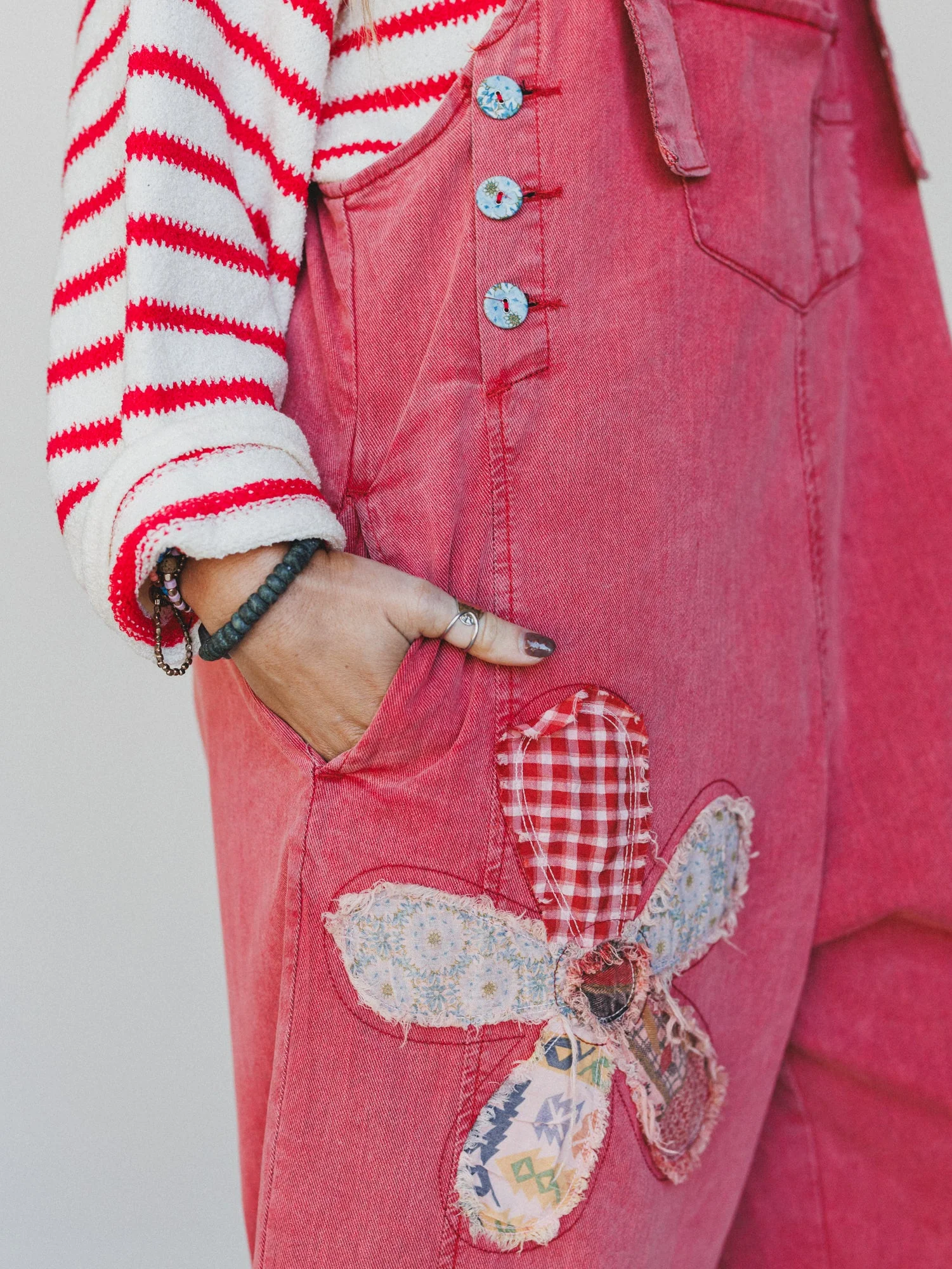 High Hopes Flower Patch Overalls - Rust - Image 3