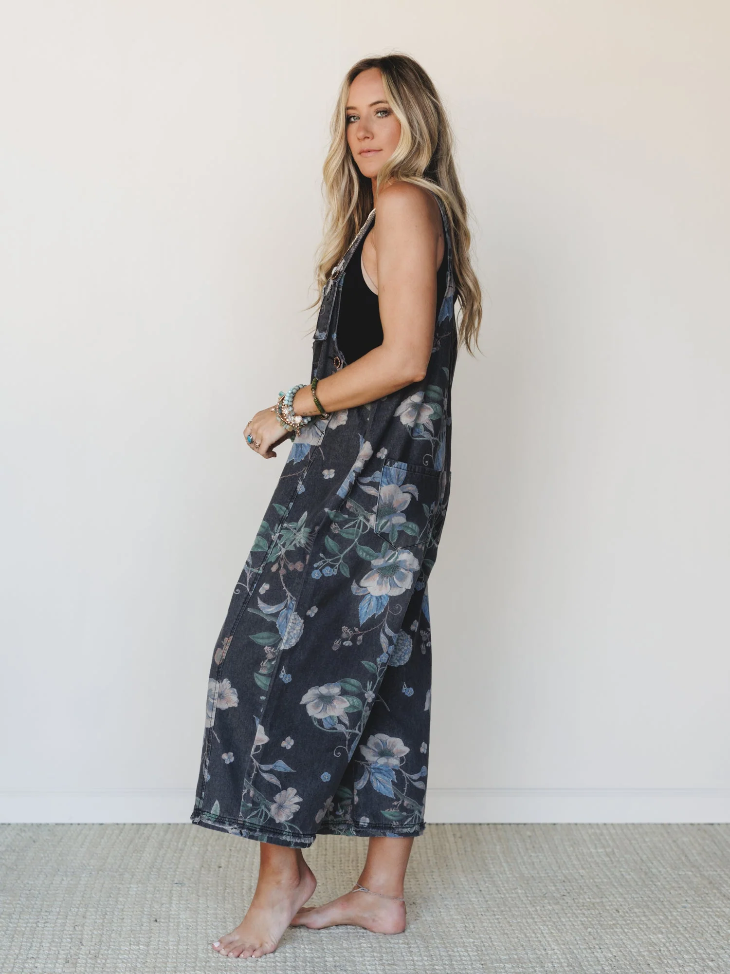 High Hopes Slouchy Denim Overalls - Black Denim - Image 10
