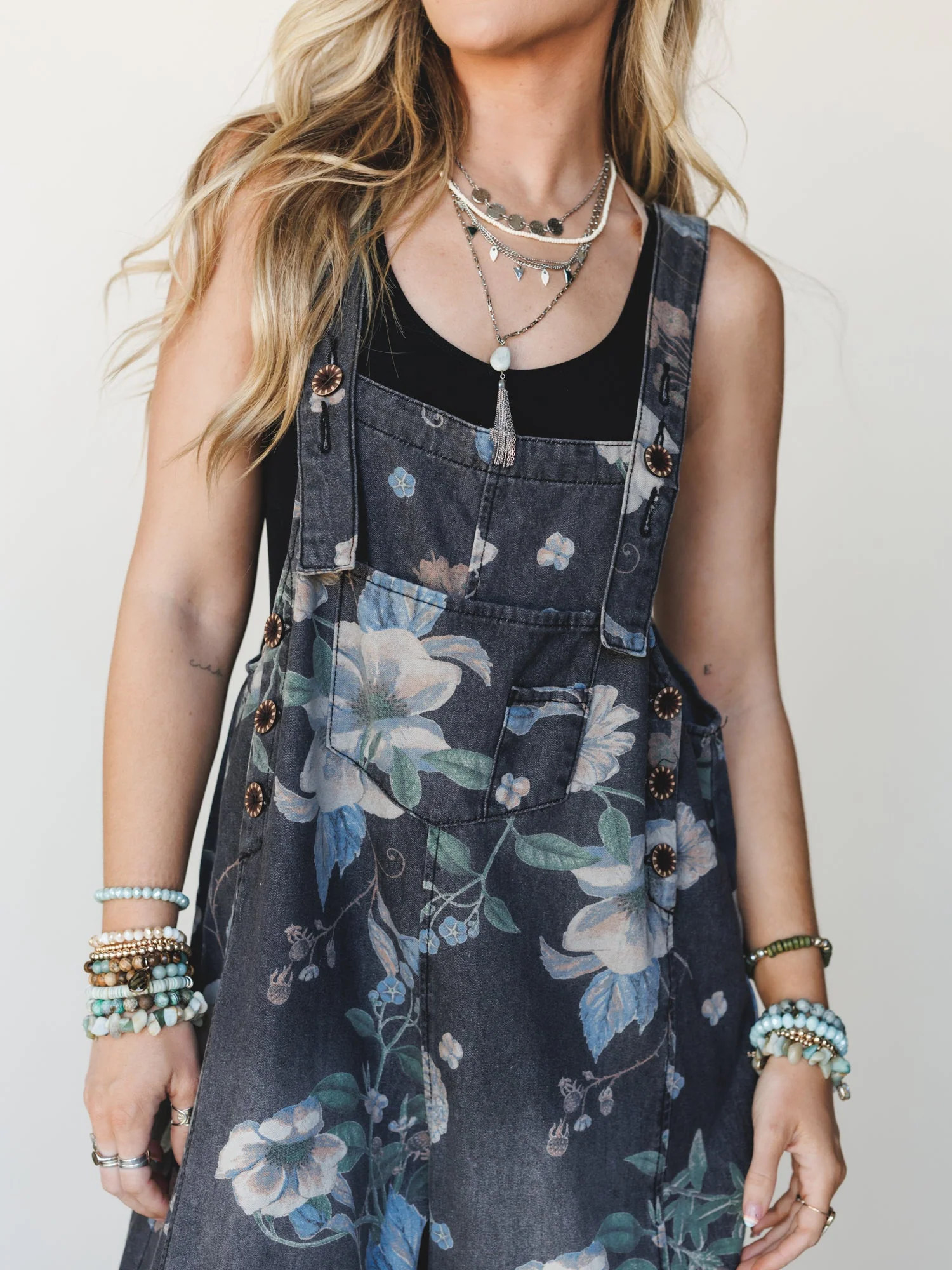 High Hopes Slouchy Denim Overalls - Black Denim - Image 13