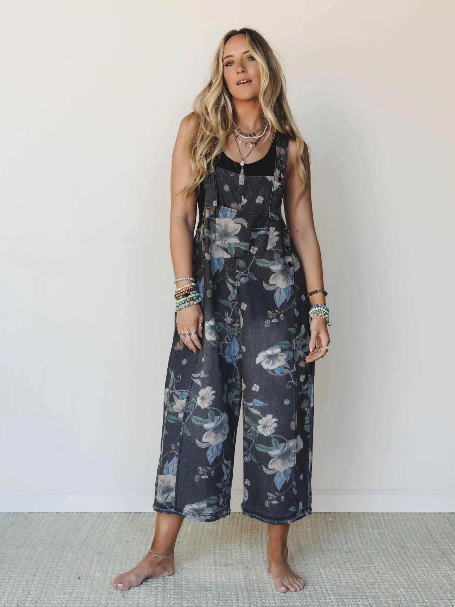 High Hopes Slouchy Denim Overalls - Black Denim - Image 9