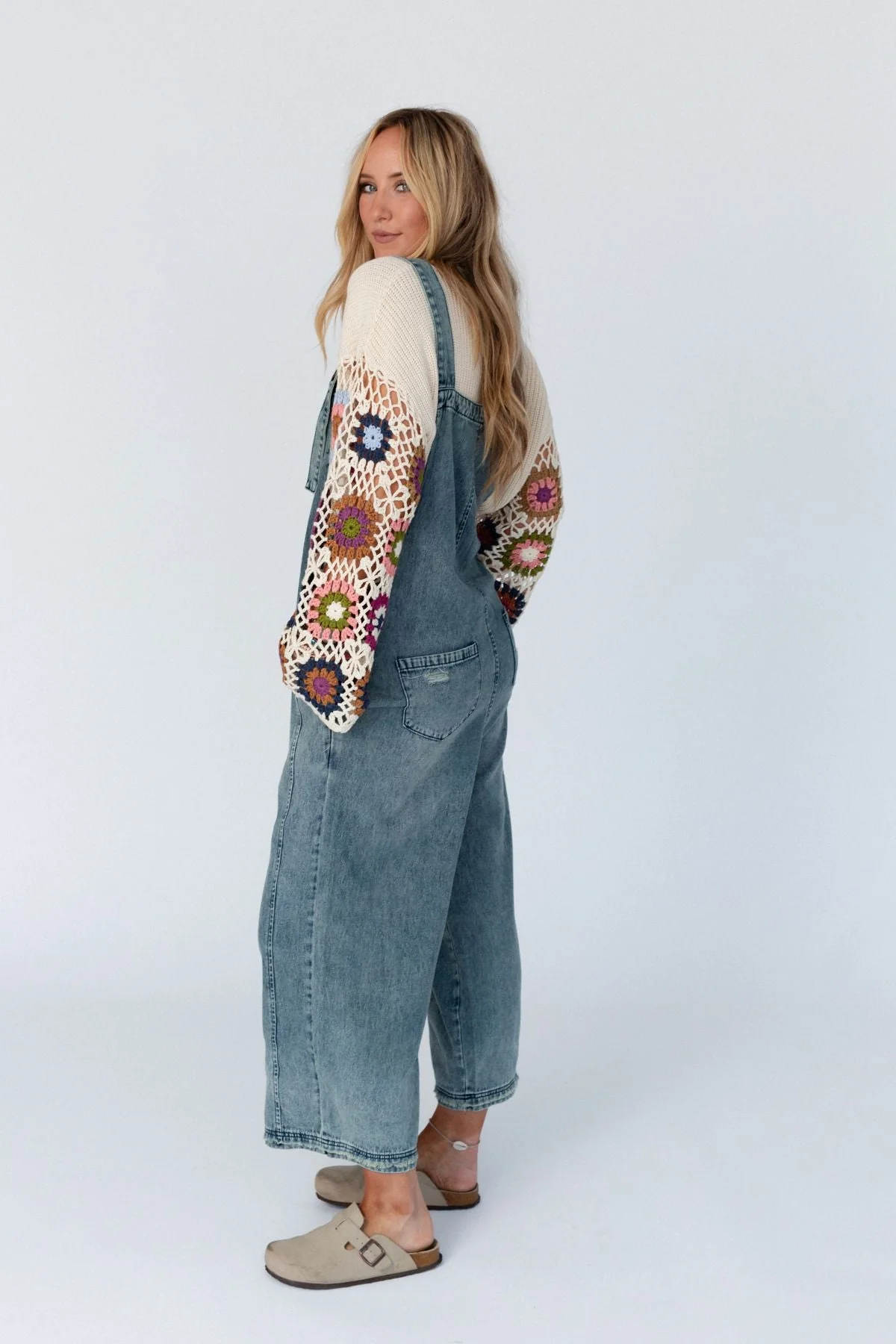 High Hopes Slouchy Pocket Denim Overalls - Blue Pockets - Image 11