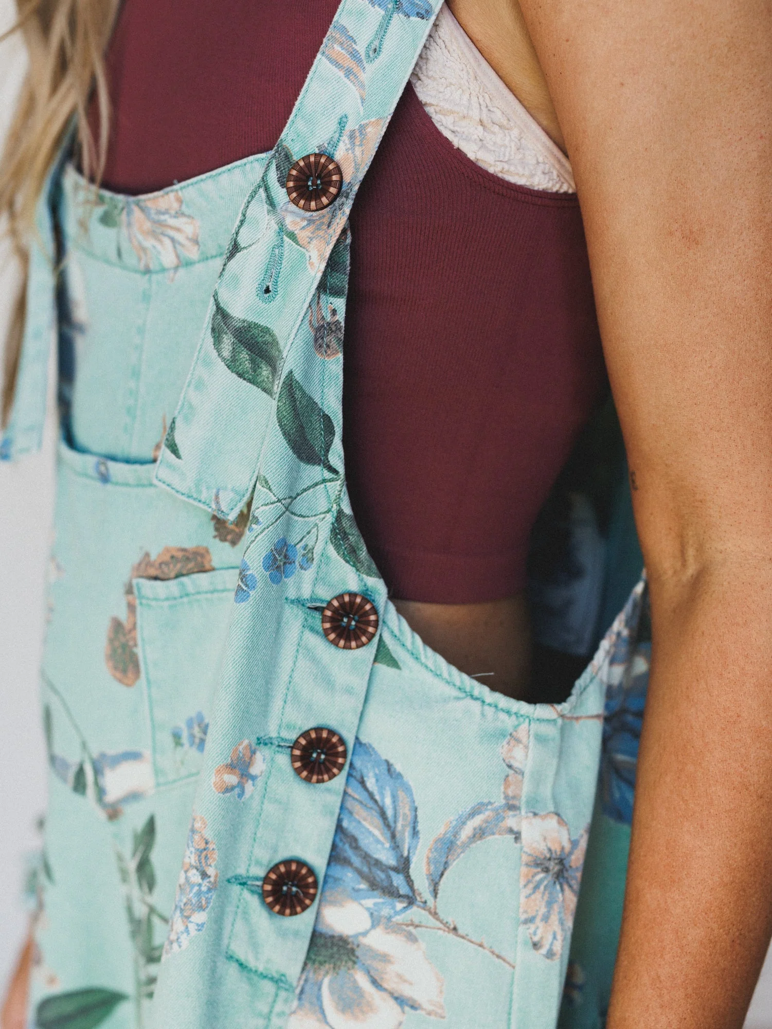 High Hopes Slouchy Denim Overalls - Mint - Image 5