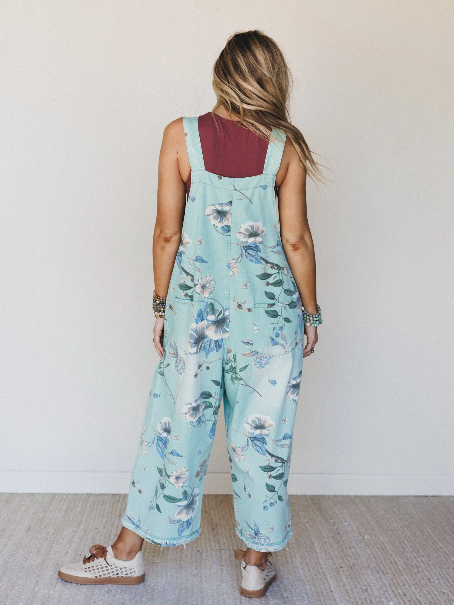 High Hopes Slouchy Denim Overalls - Mint - Image 6