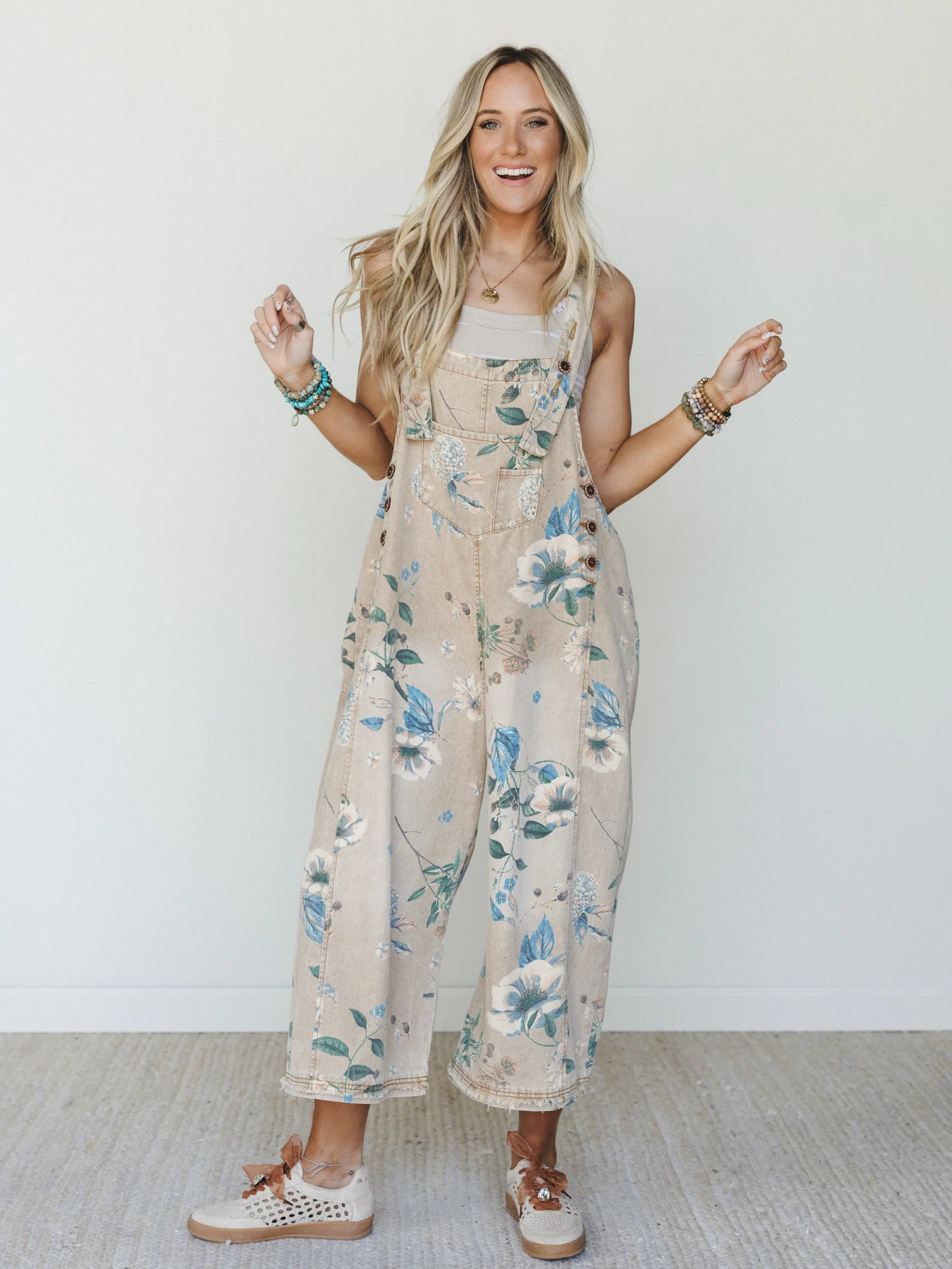 High Hopes Slouchy Denim Overalls - Mocha - Image 2