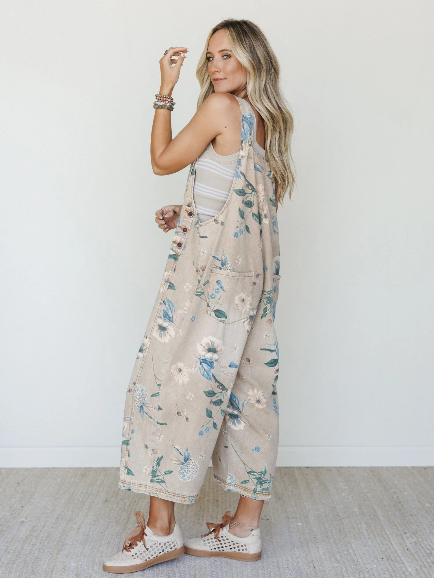 High Hopes Slouchy Denim Overalls - Mocha - Image 3